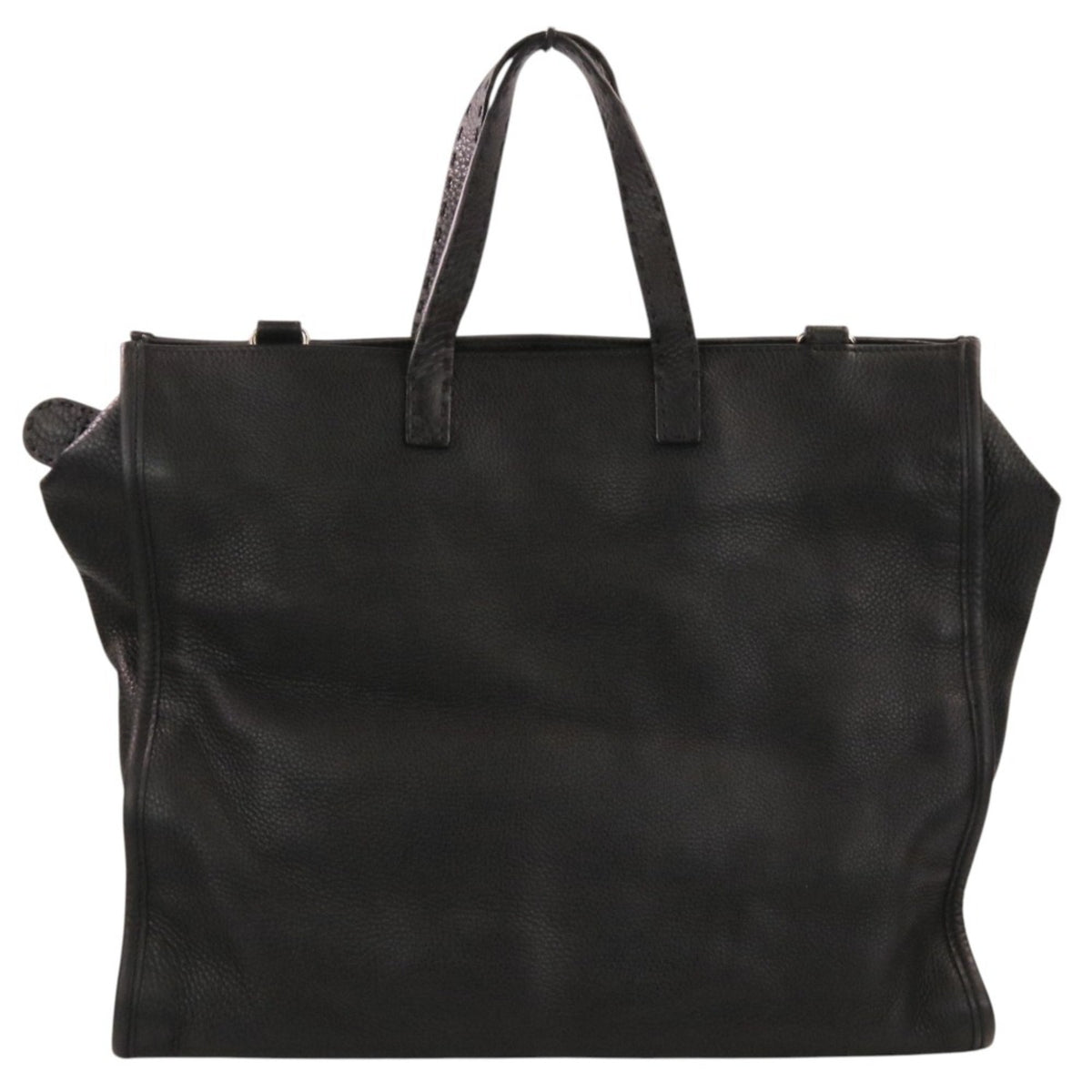 Fendi Selleria Black Leather Shoulder Bag Tote Bag (Pre-Owned)