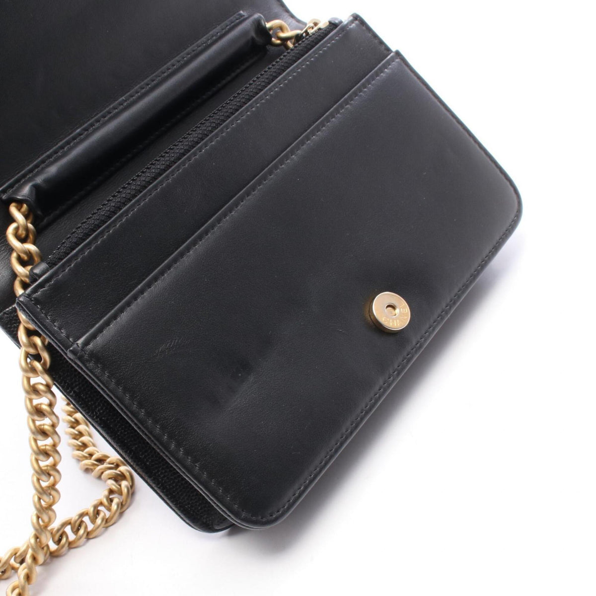 Chanel Black Grained Calfskin Handbag Shoulder Bag (Pre-Owned)