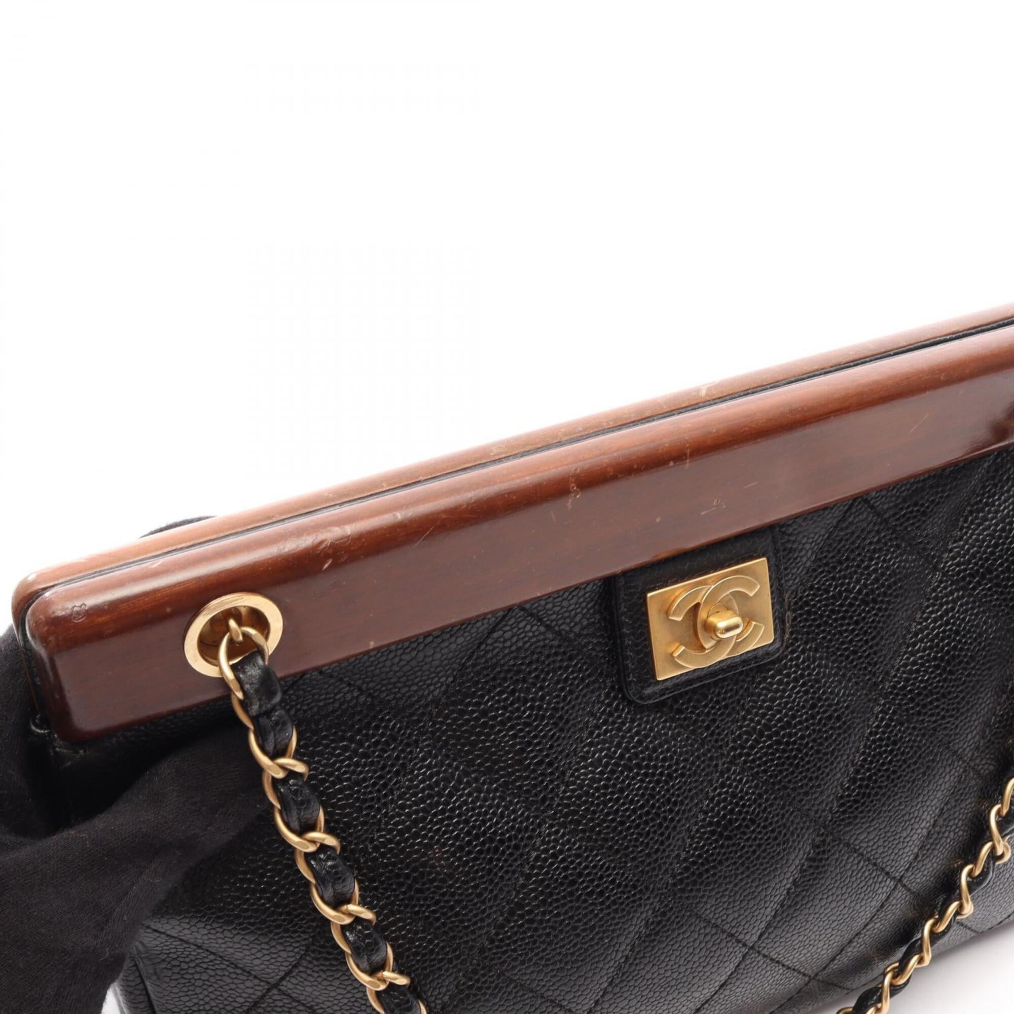 Chanel Black Brown Grained Calfskin Handbag Tote Bag (Pre-Owned)