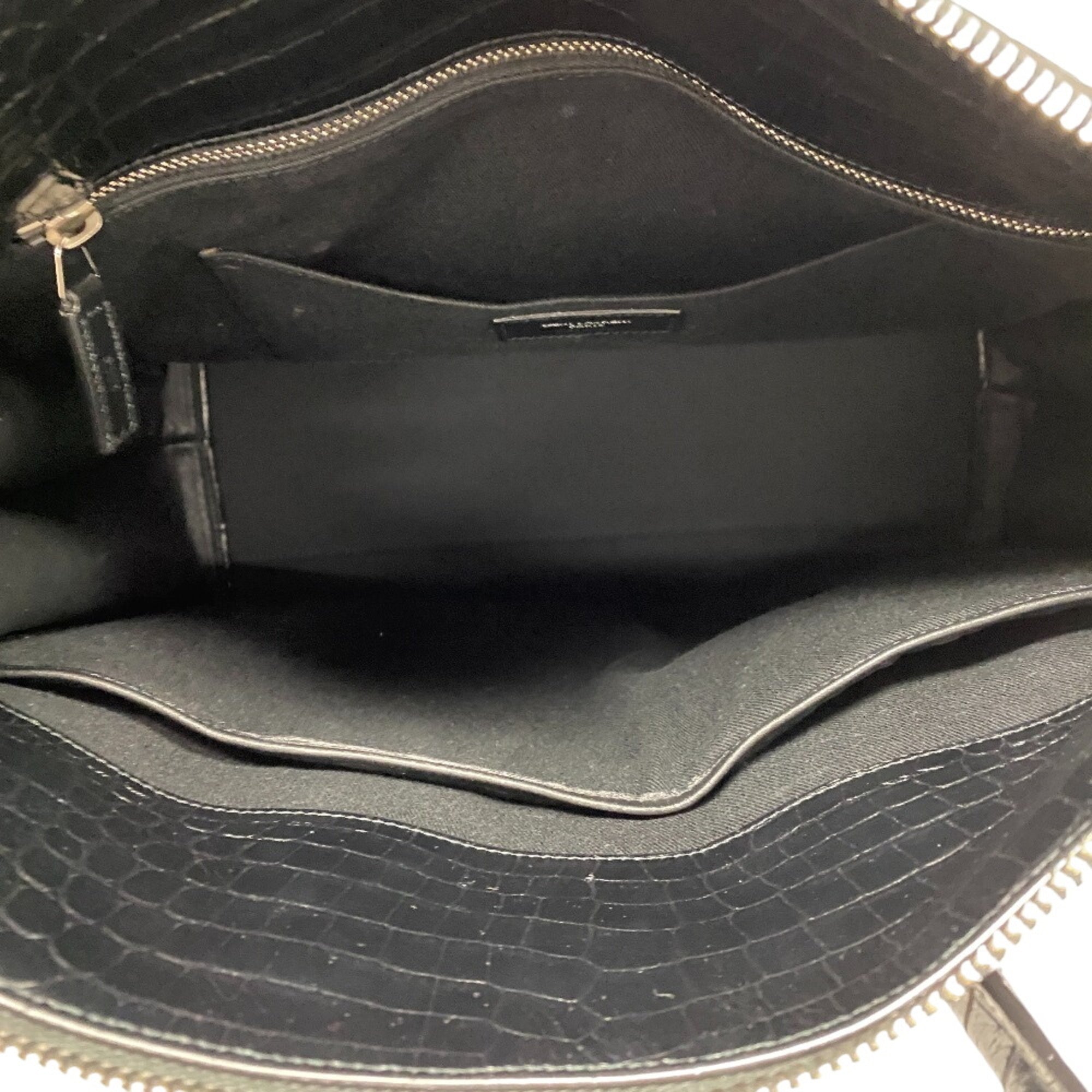 Yves Saint Laurent Black Leather Handbag Shoulder Bag (Pre-Owned)