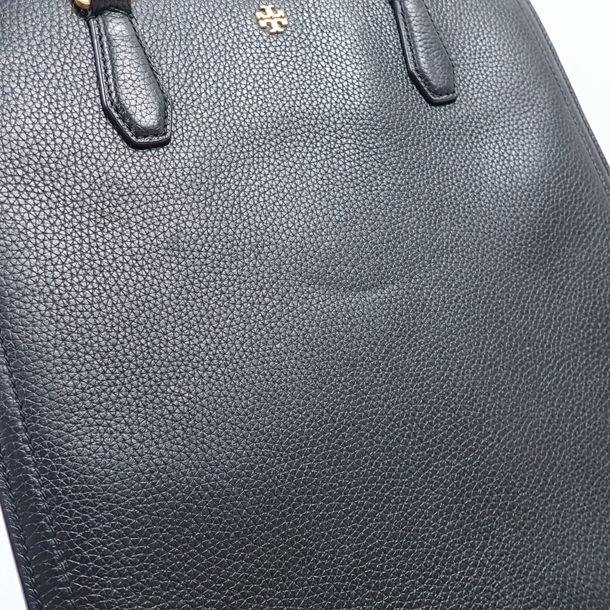 Tory Burch Black Leather Handbag Tote Bag (Pre-Owned)