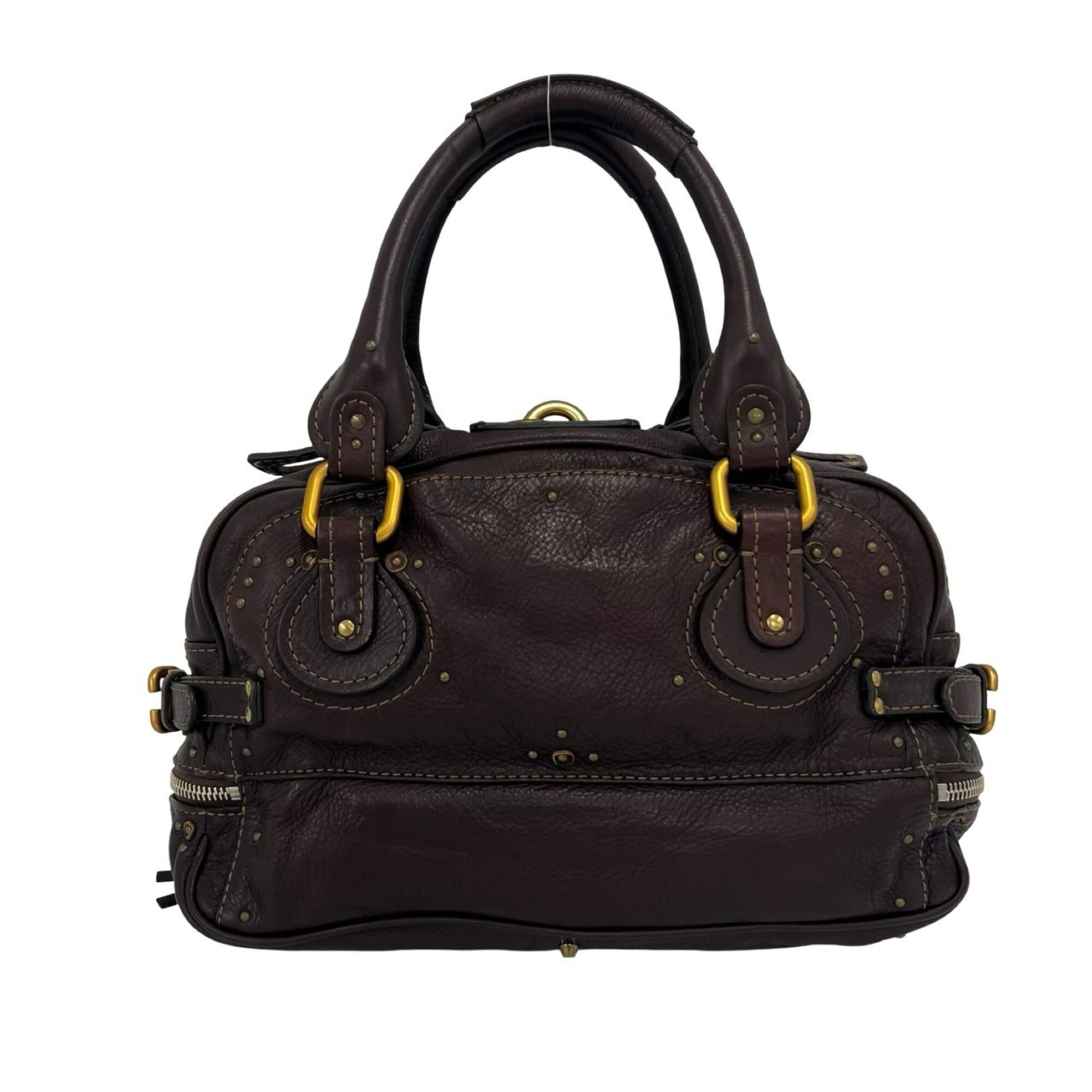 Chloé Brown Leather Boston Bag Handbag (Pre-Owned)