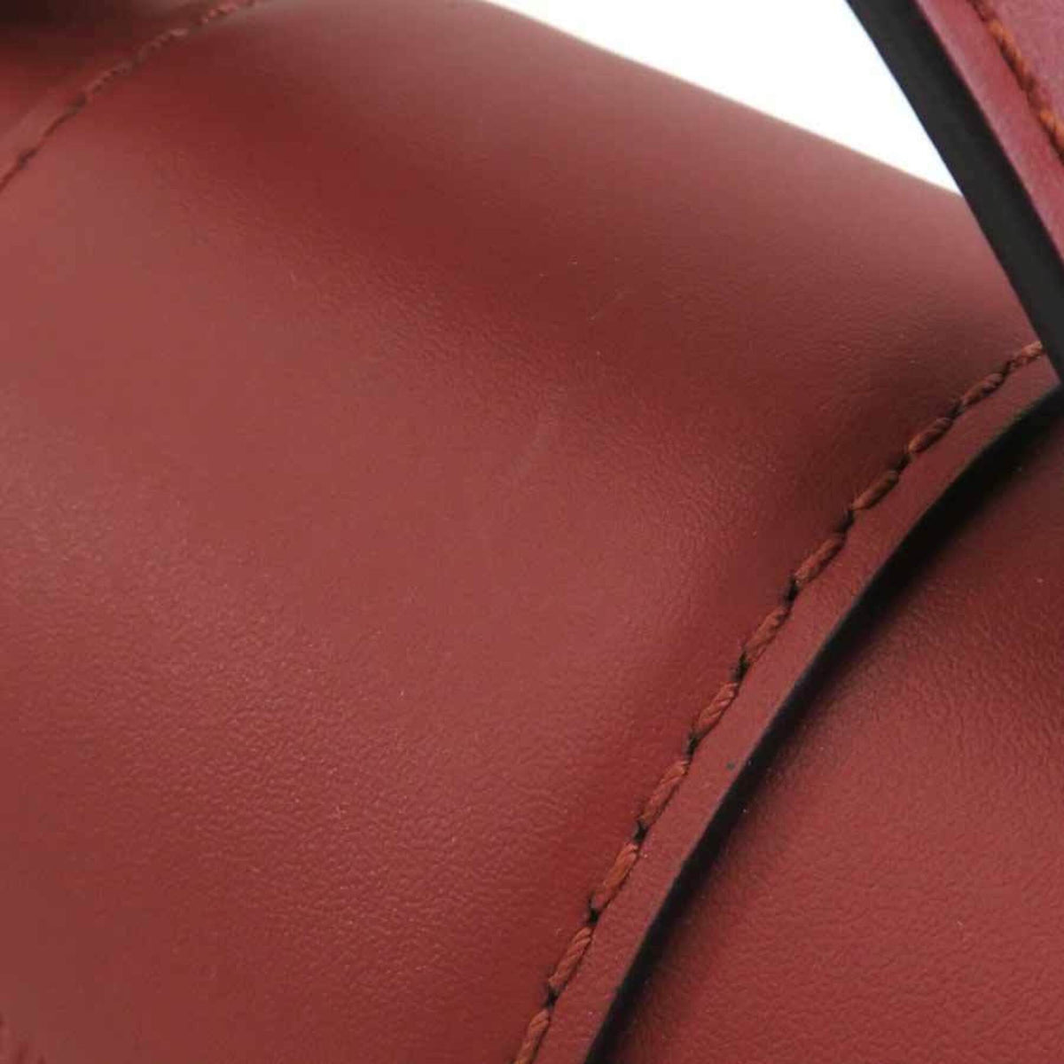 Longchamp Red Brown Leather Shoulder Bag (Pre-Owned)