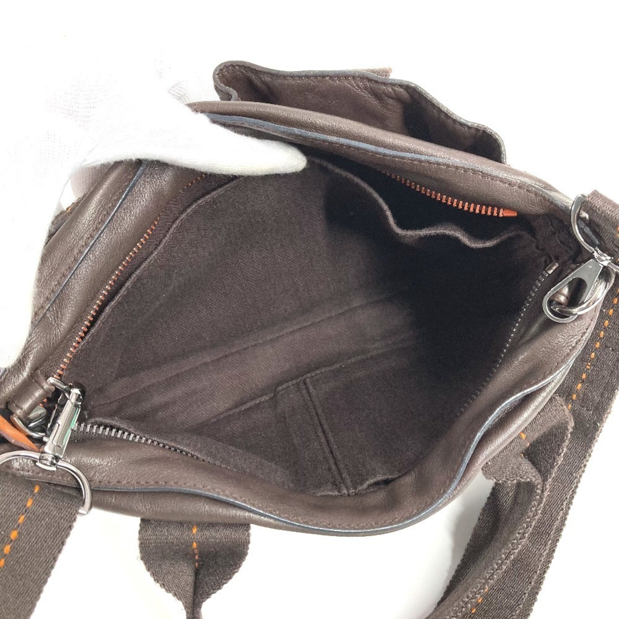 Hermes Caravan Horizontal Brown Orange Leather Handbag Shoulder Bag (Pre-Owned)
