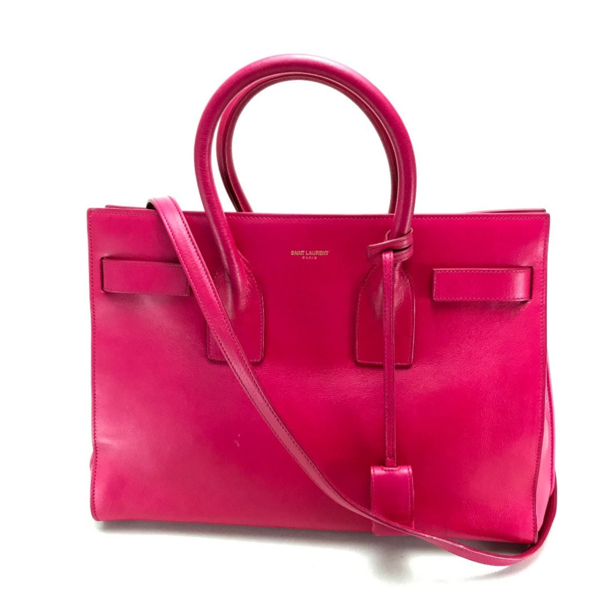 Saint Laurent Pink Leather Handbag Shoulder Bag (Pre-Owned)