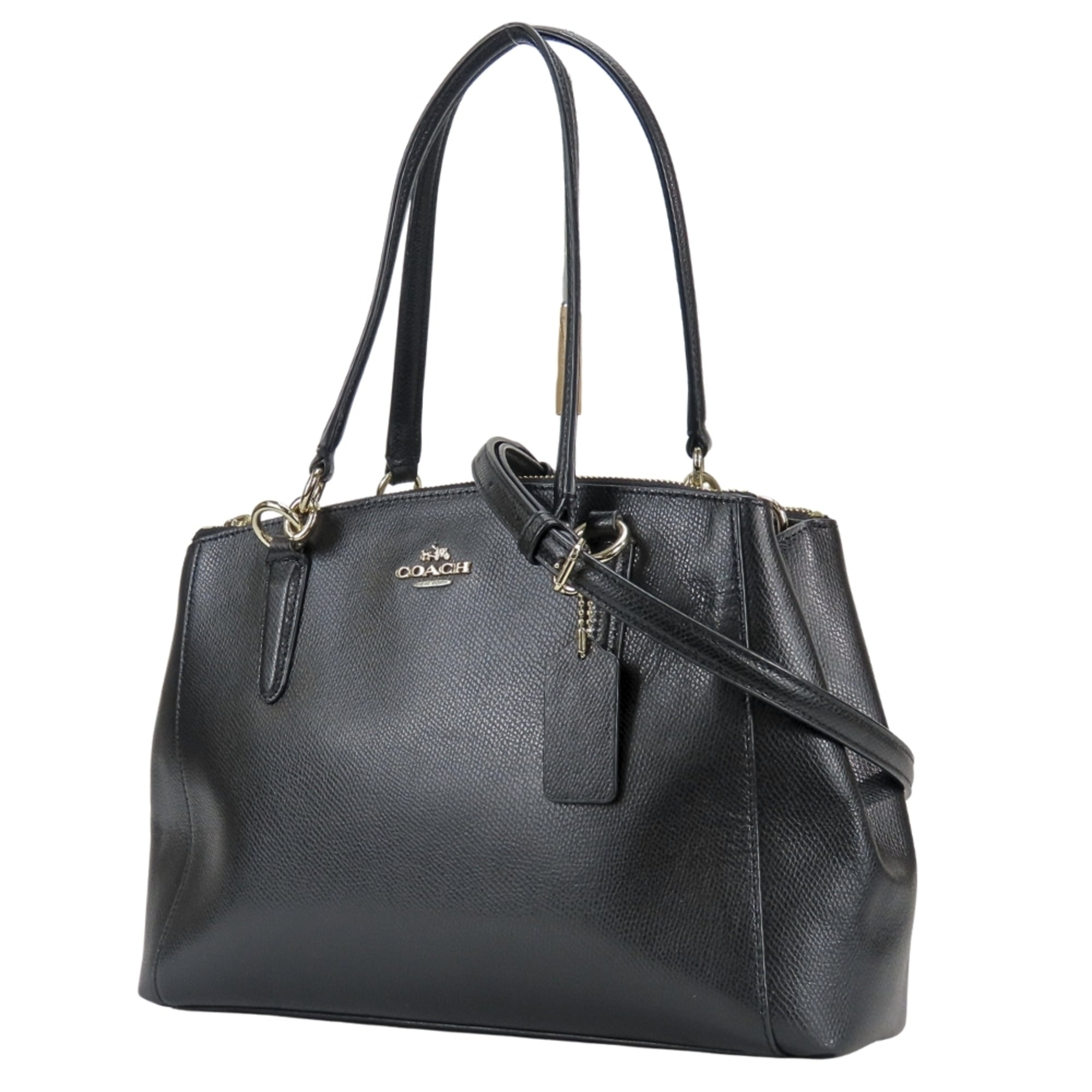 Coach Black Leather Tote Bag (Pre-Owned)