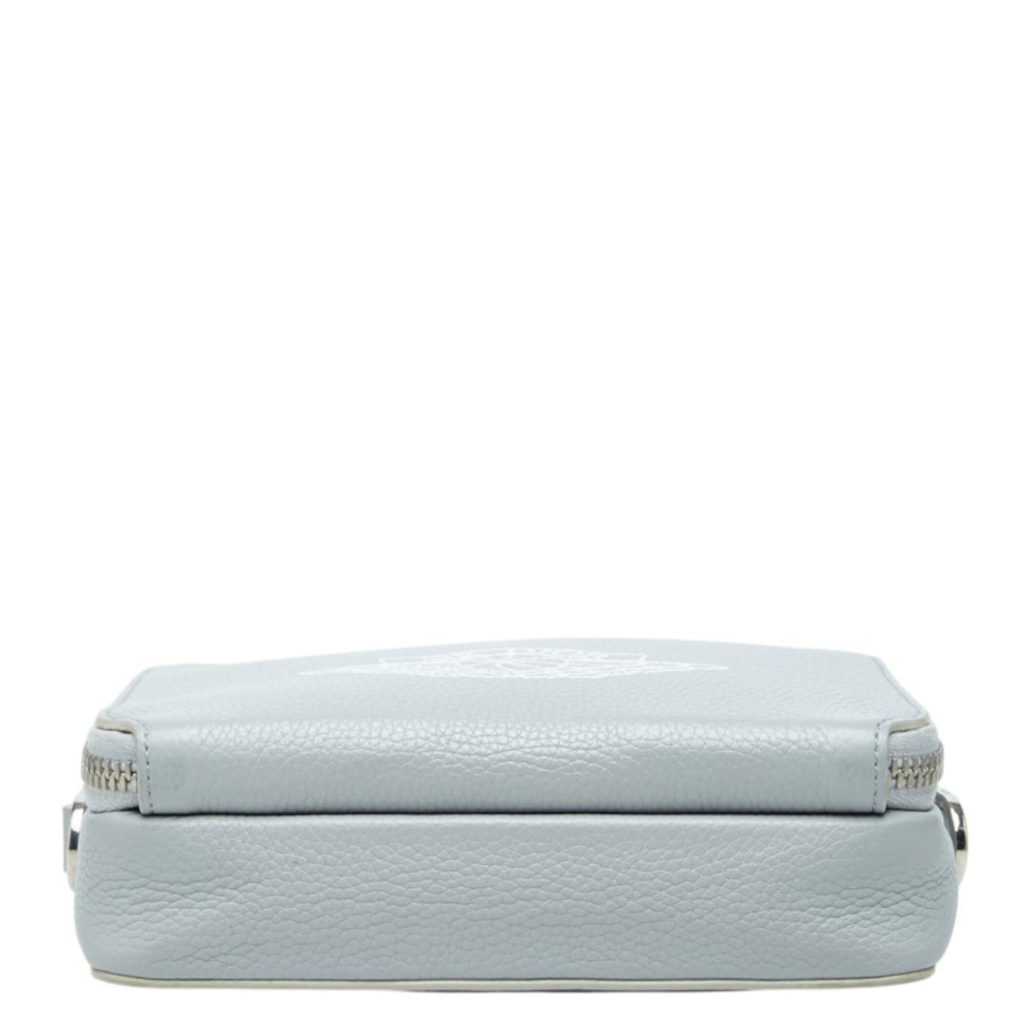 Christian Dior Gray Leather Messenger Bag Shoulder Bag (Pre-Owned)