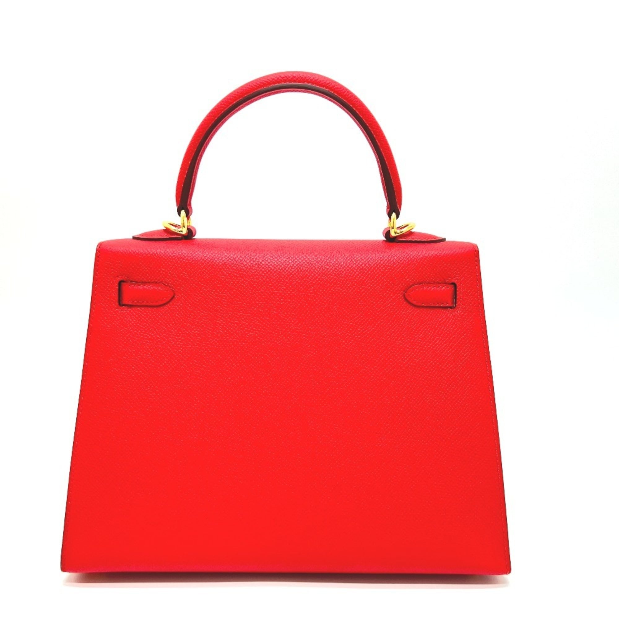 Hermes Kelly Red Color Epsom Leather Handbag (Pre-Owned)
