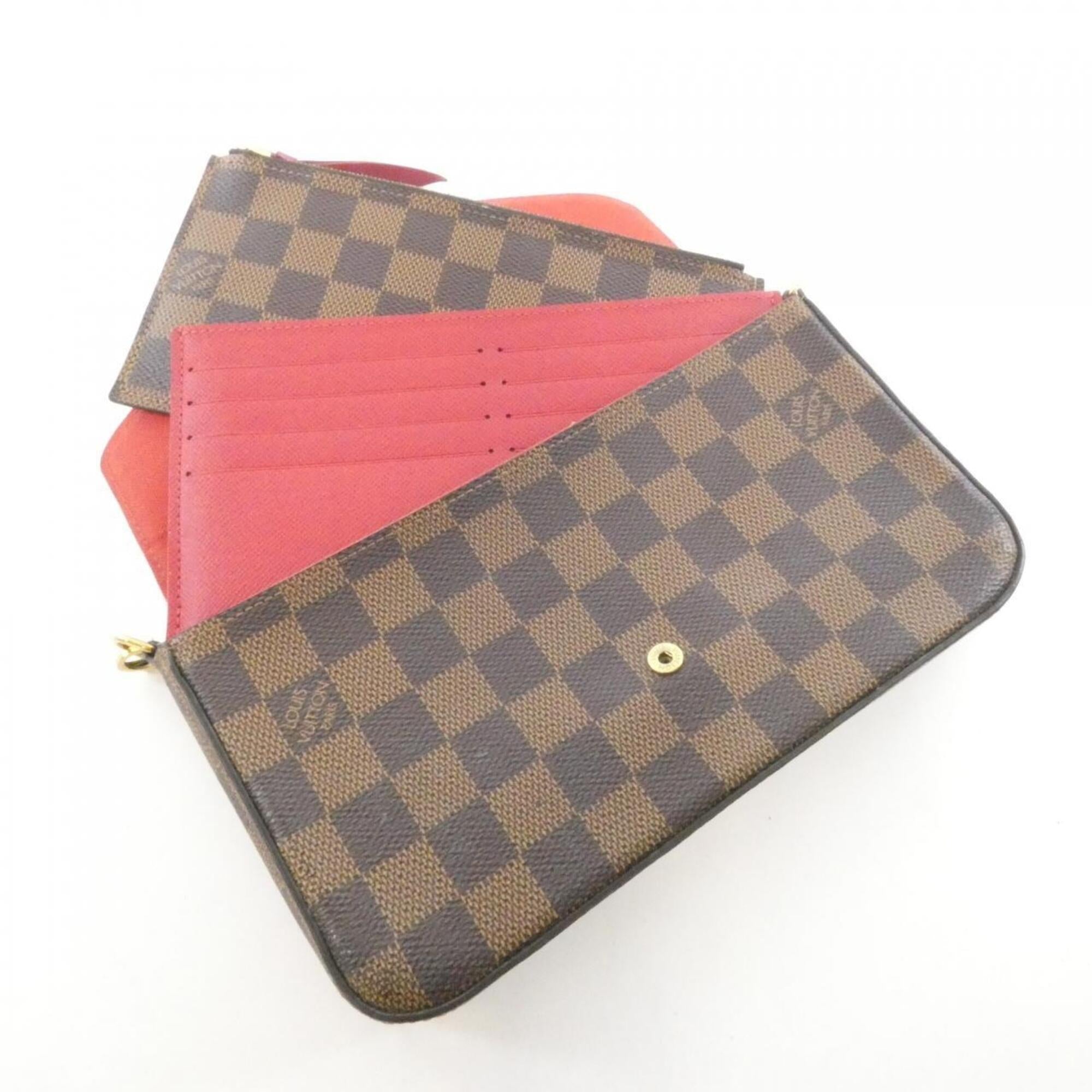 Louis Vuitton Damier Damier Canvas Ebene Damier Canvas Pochette Shoulder Bag (Pre-Owned)