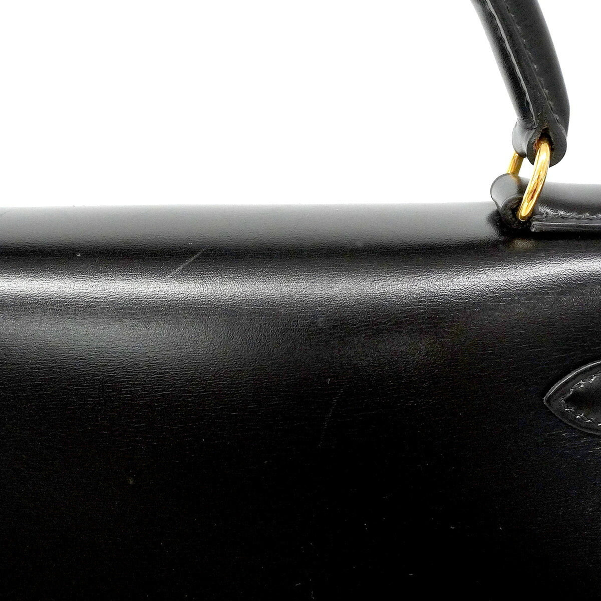 Hermes Black Box Calf Leather Handbag (Pre-Owned)