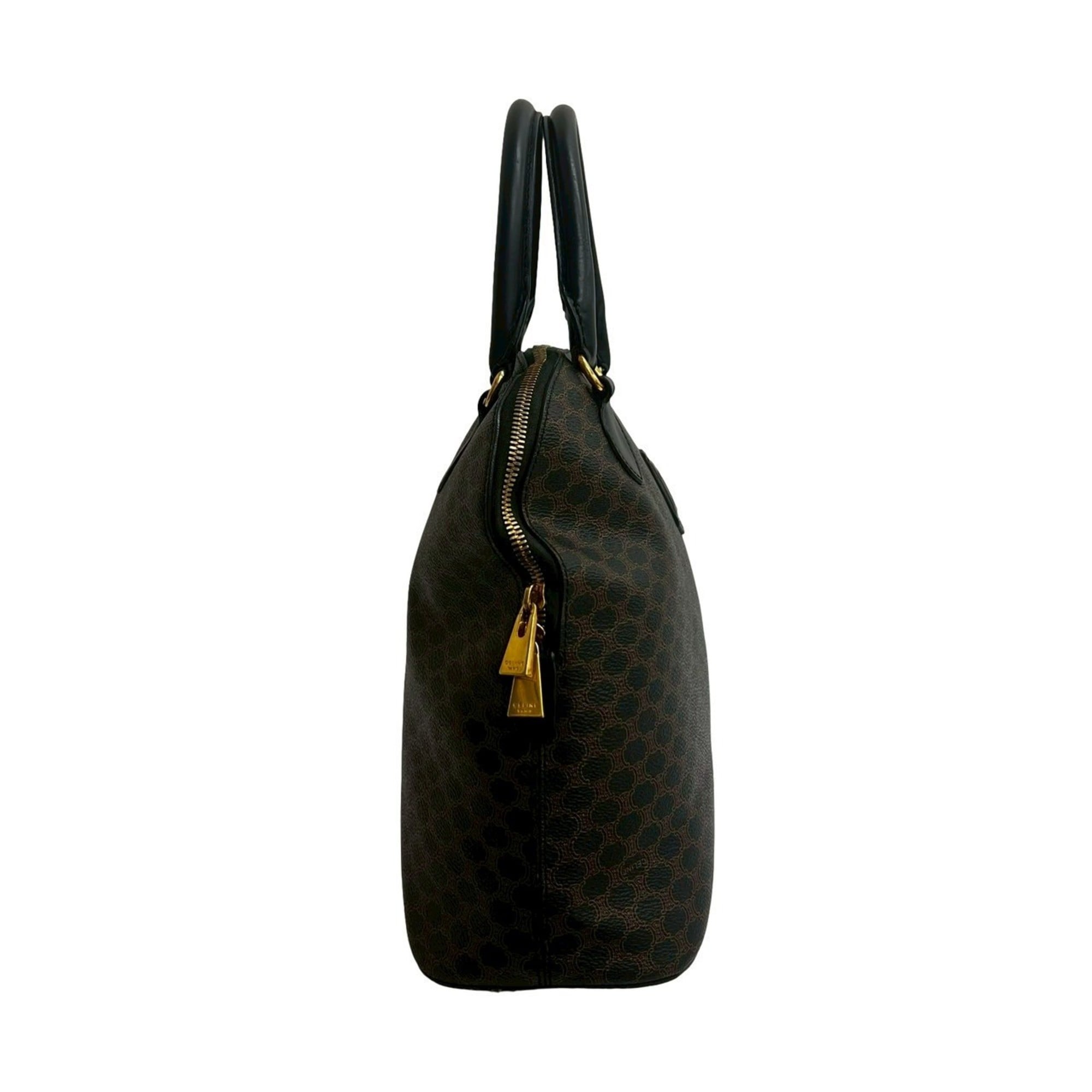 Celine Black Brown Leather Pvc Handbag Tote Bag (Pre-Owned)