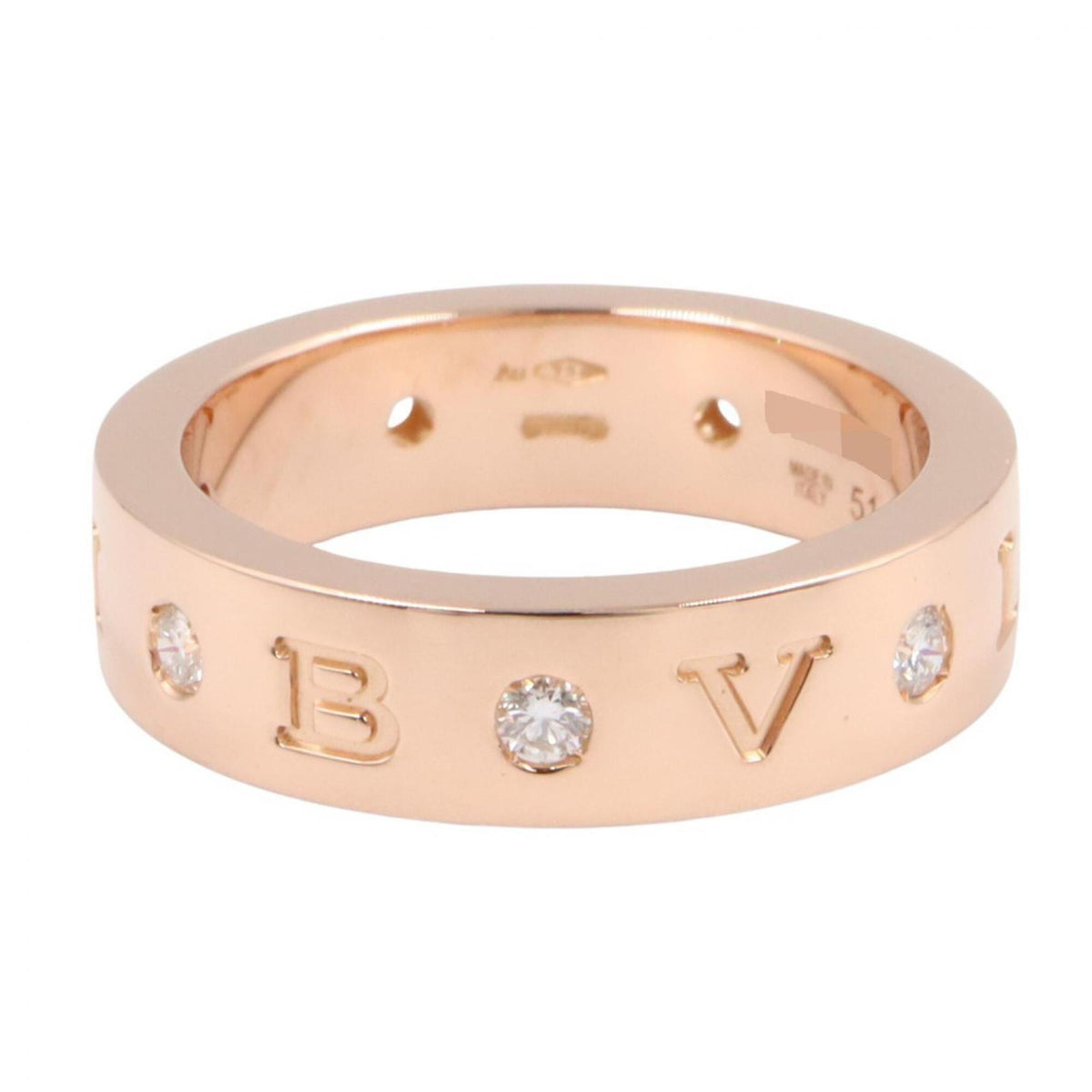 Bvlgari Gold Clear Pink Gold (18K) Band Ring (Pre-Owned)