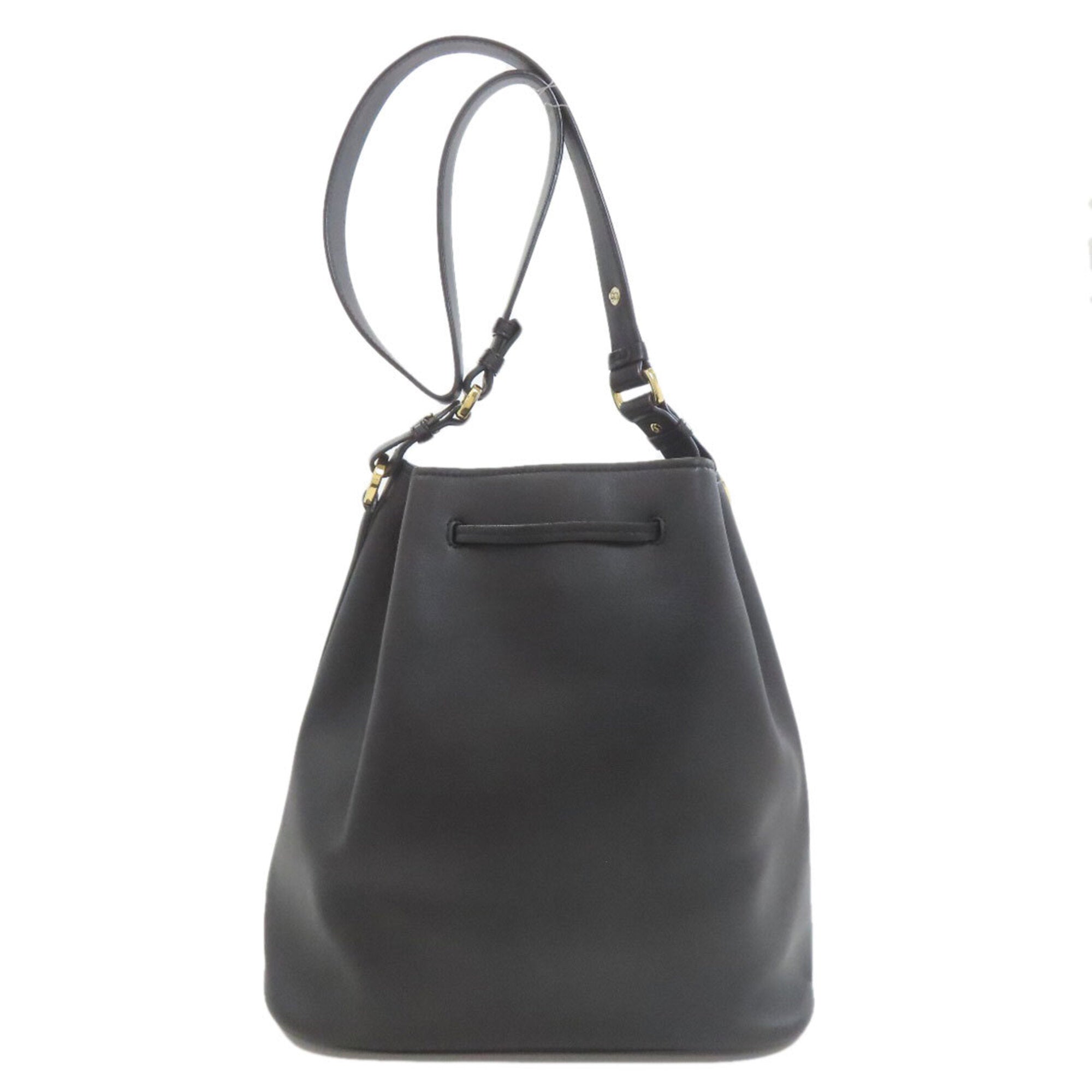 Salvatore Ferragamo Black Leather Pouch Shoulder Bag (Pre-Owned)