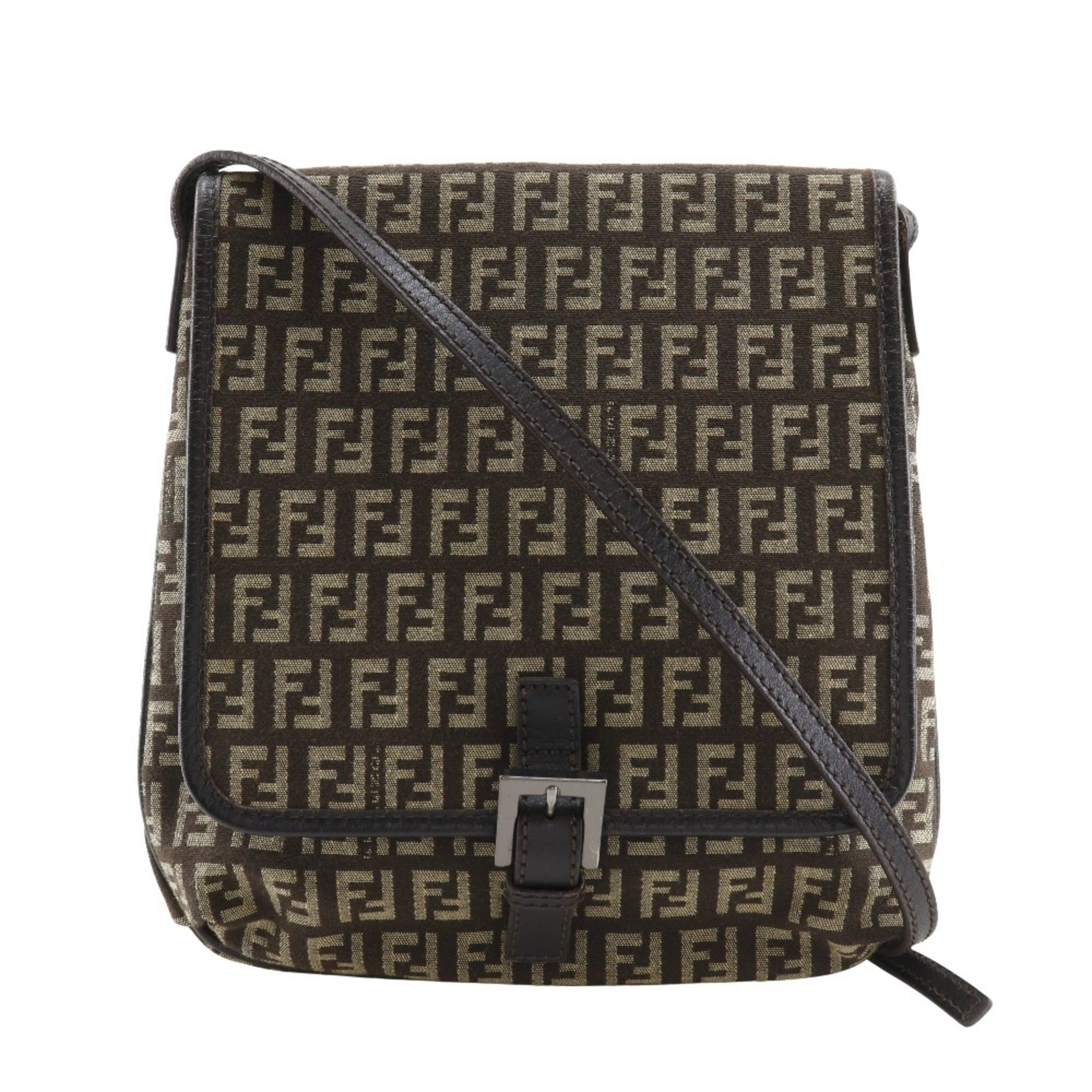 Fendi Brown Zucchino Shoulder Bag (Pre-Owned)