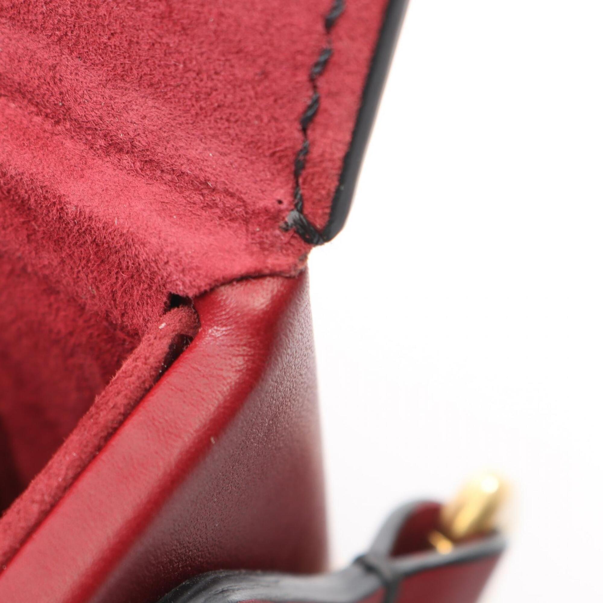 Christian Dior Red Color Leather Handbag Shoulder Bag (Pre-Owned)
