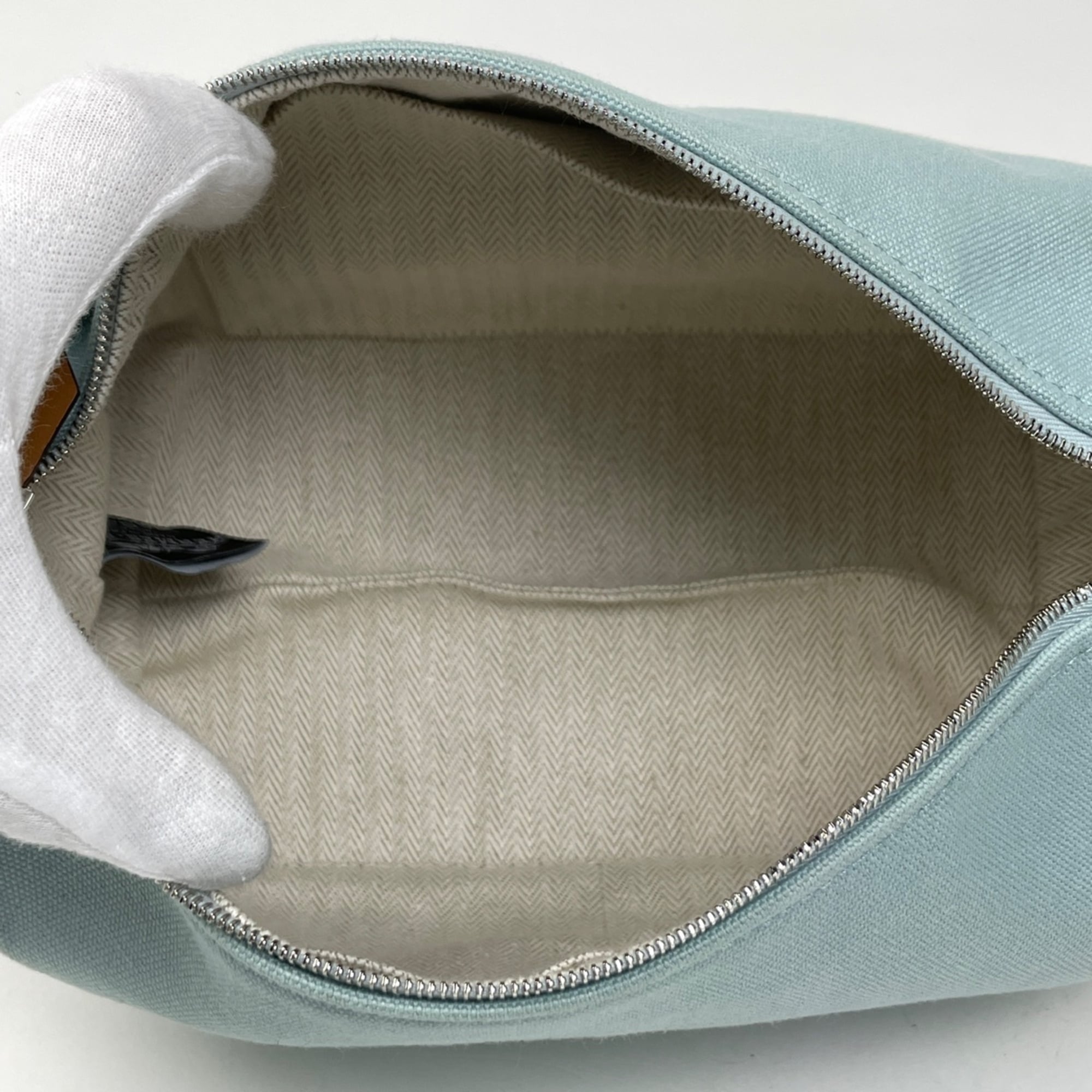 Hermes Light Blue Cotton Handbag Pouch (Pre-Owned)
