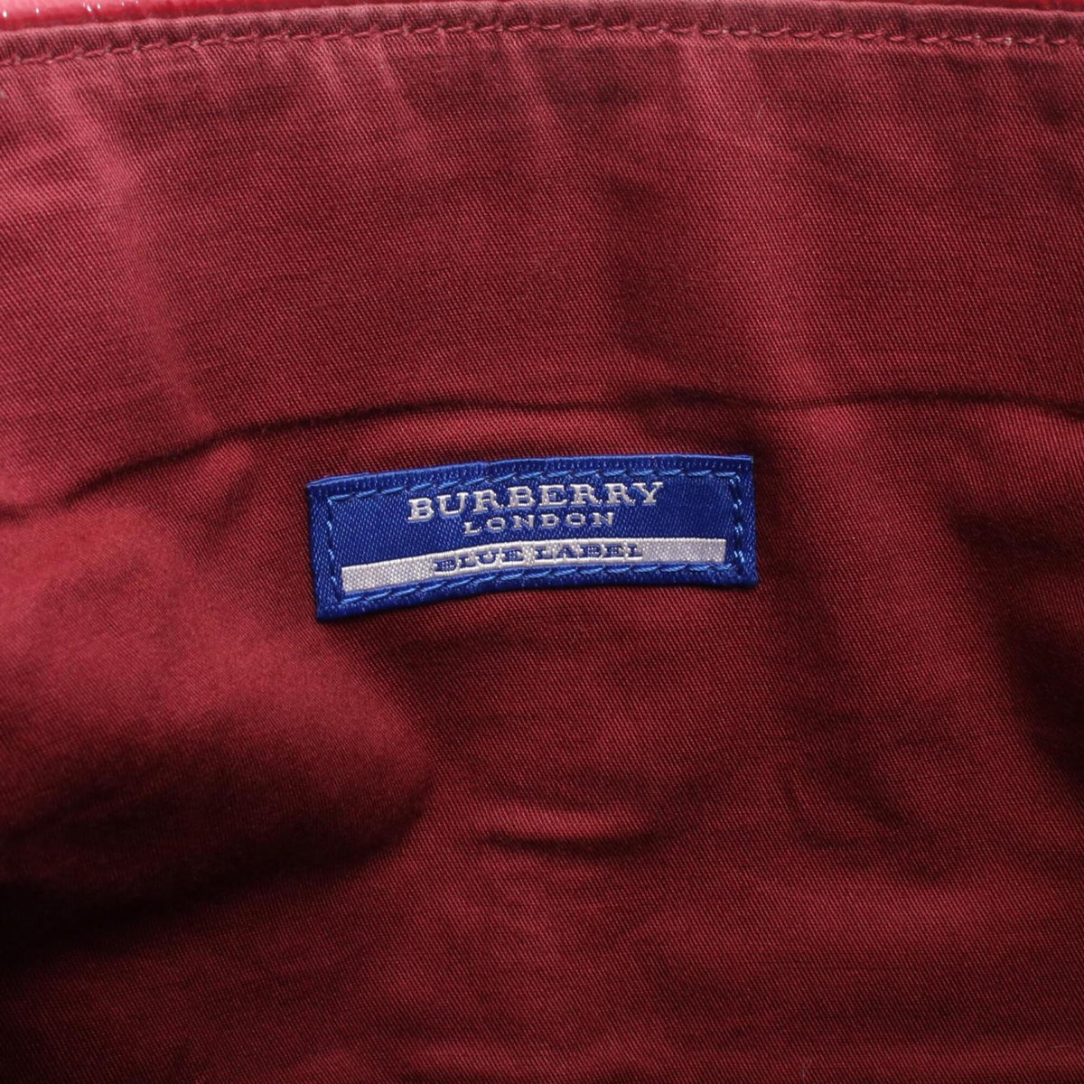 Burberry Red Color Patent Leather Handbag Shoulder Bag (Pre-Owned)