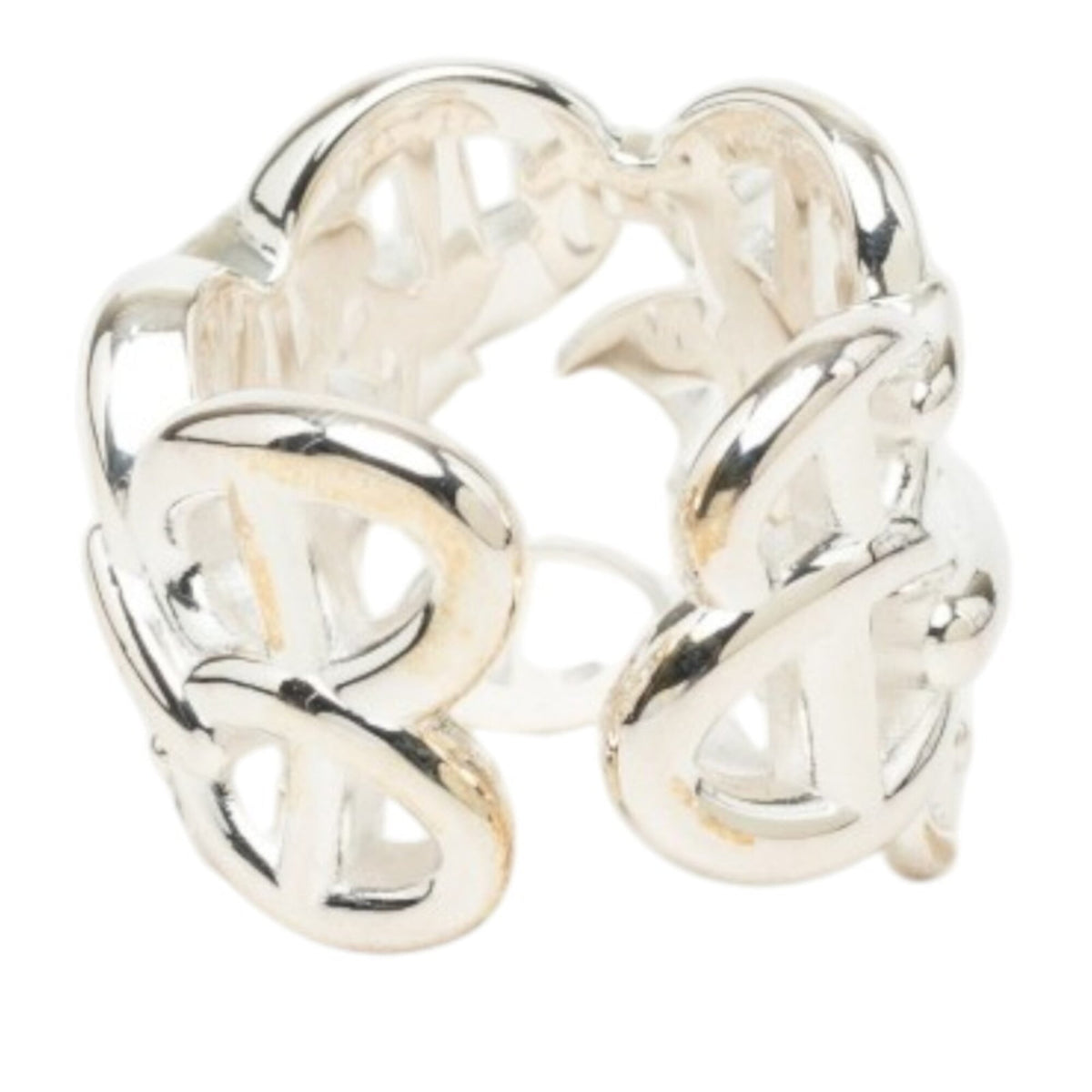 Hermes Silver Silver 925 Band Ring (Pre-Owned)
