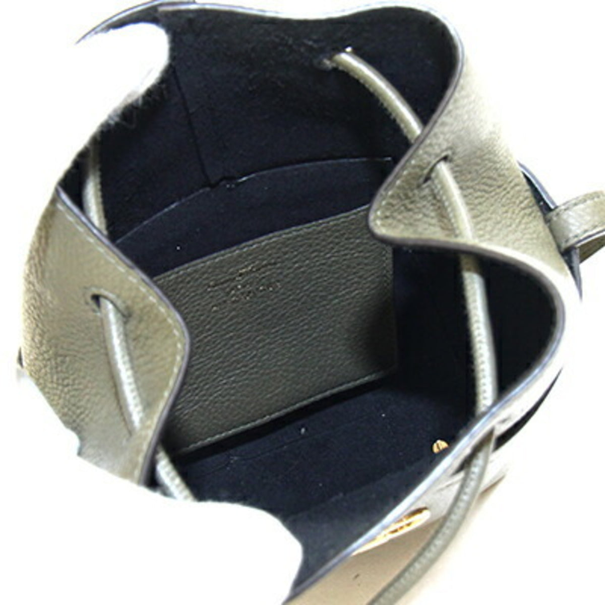 Salvatore Ferragamo Olive Leather Pochette Shoulder Bag (Pre-Owned)