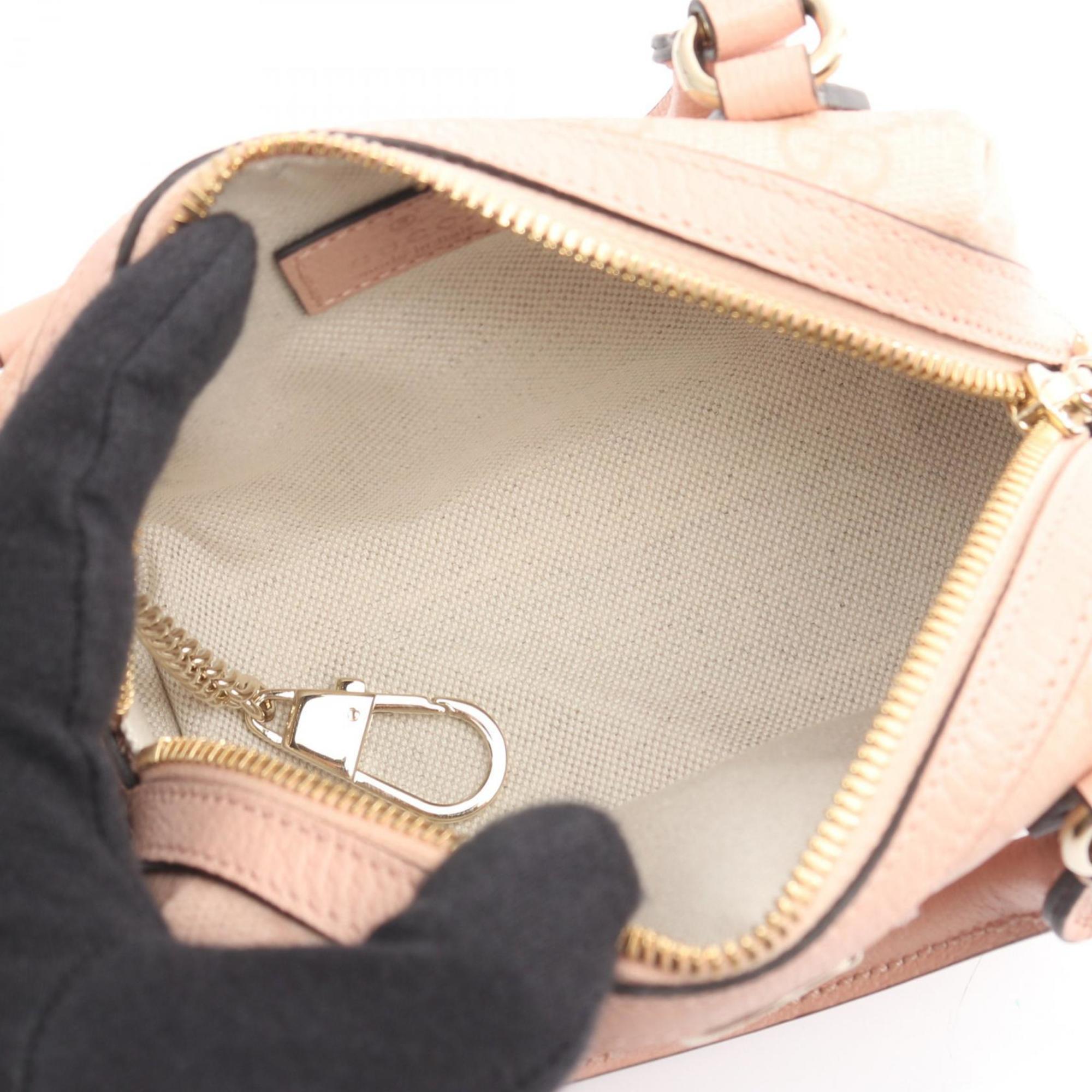 Gucci Pink Gg Supreme Leather Handbag (Pre-Owned)