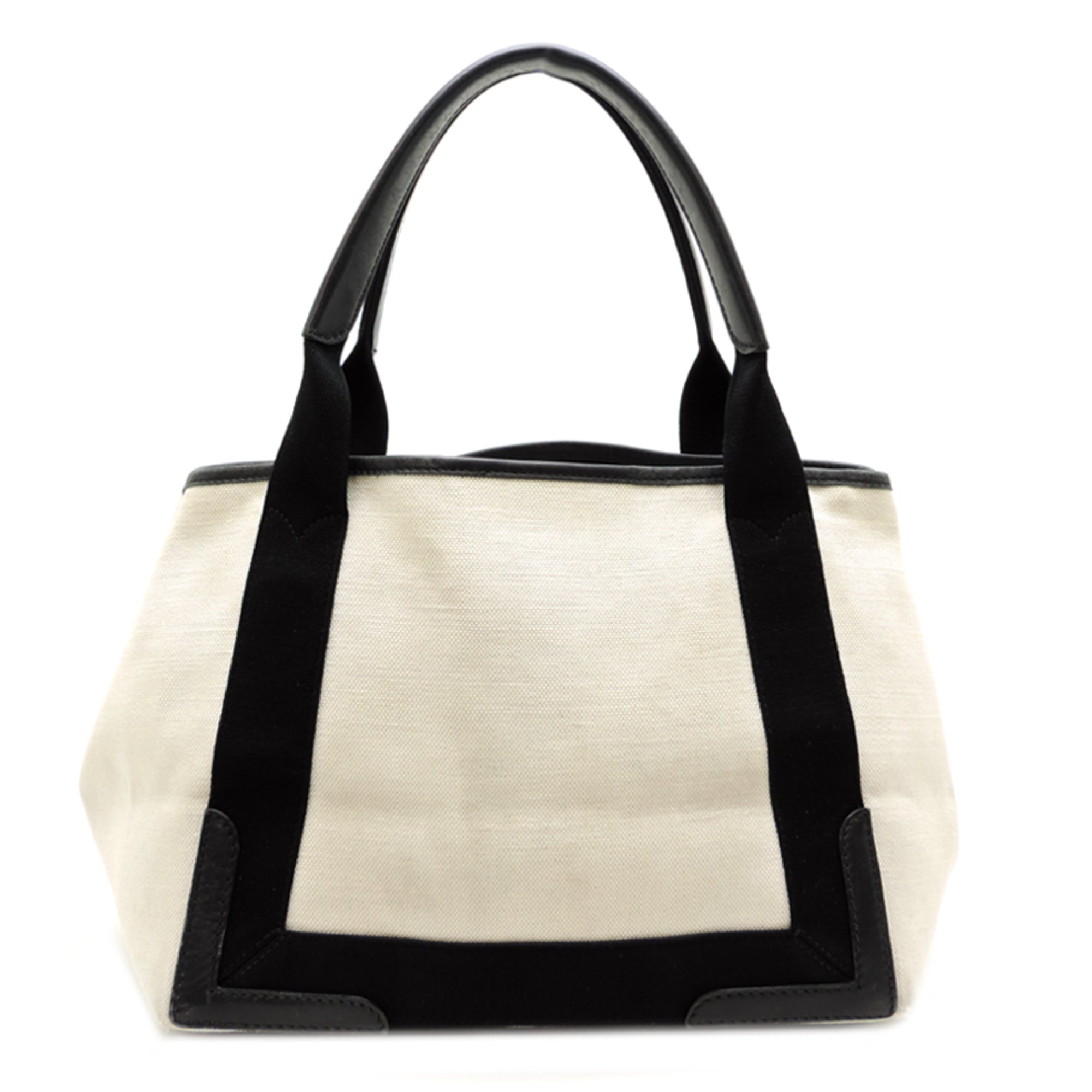 Balenciaga Black White Canvas Leather Handbag Pouch (Pre-Owned)