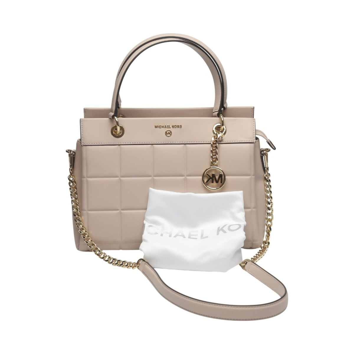 Michael Kors Pink Beige Leather Handbag Shoulder Bag (Pre-Owned)