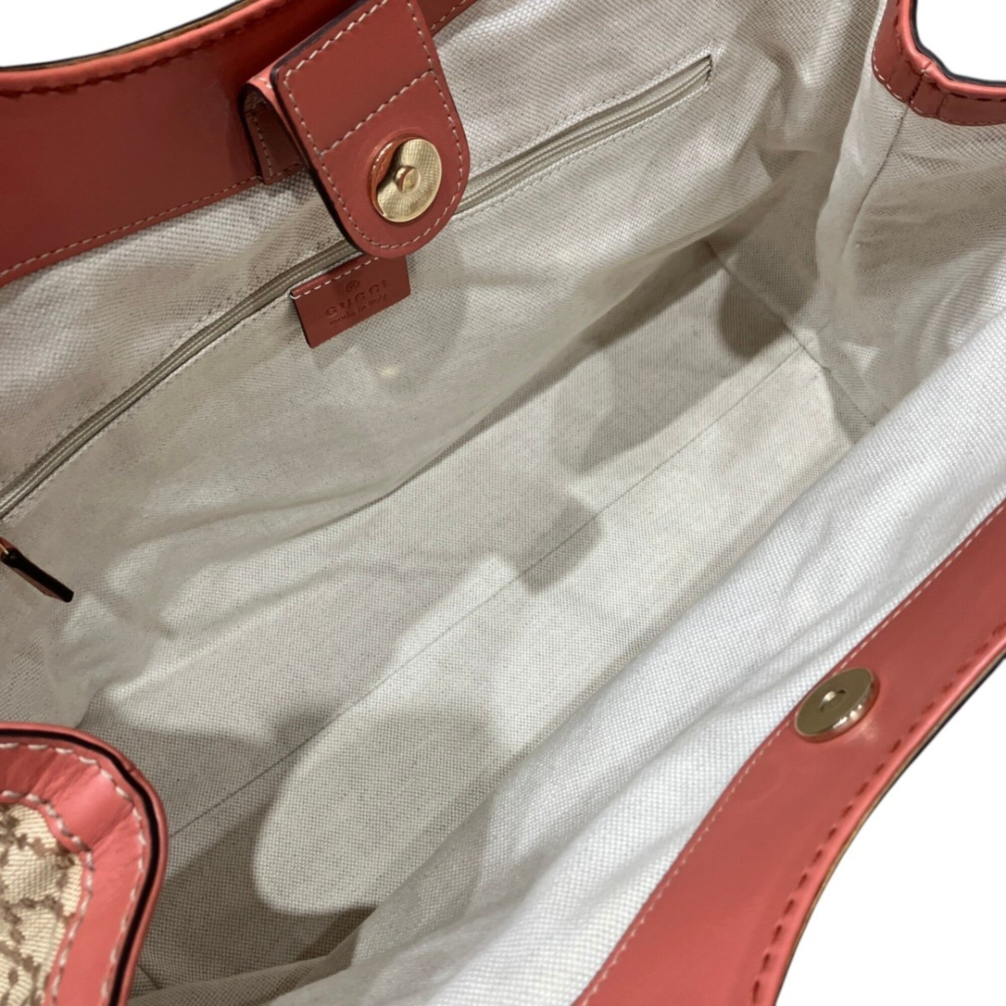 Gucci Beige Cotton Leather Handbag (Pre-Owned)