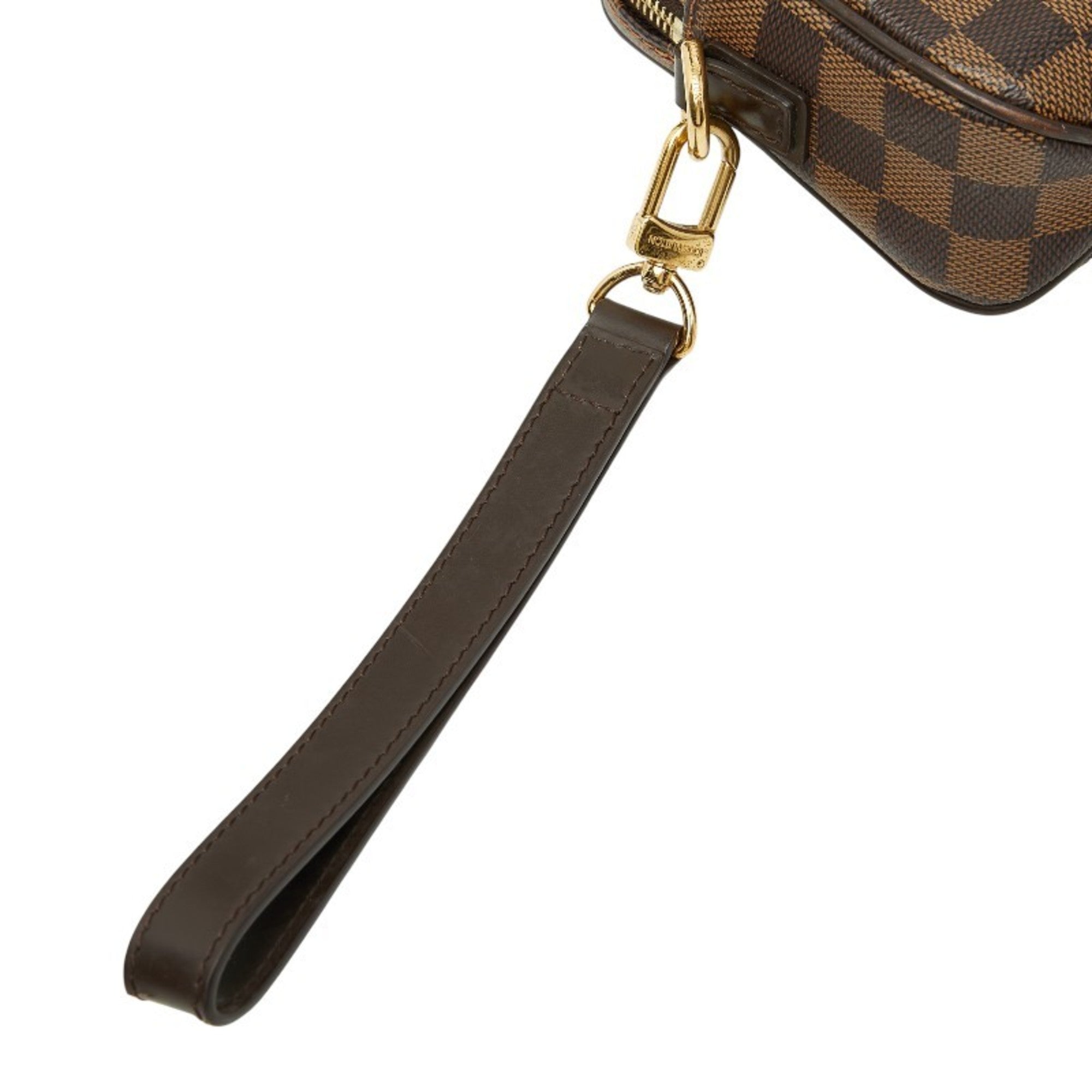 Louis Vuitton Brown Damier Canvas Pvc Leather Clutch Bag Pochette (Pre-Owned)