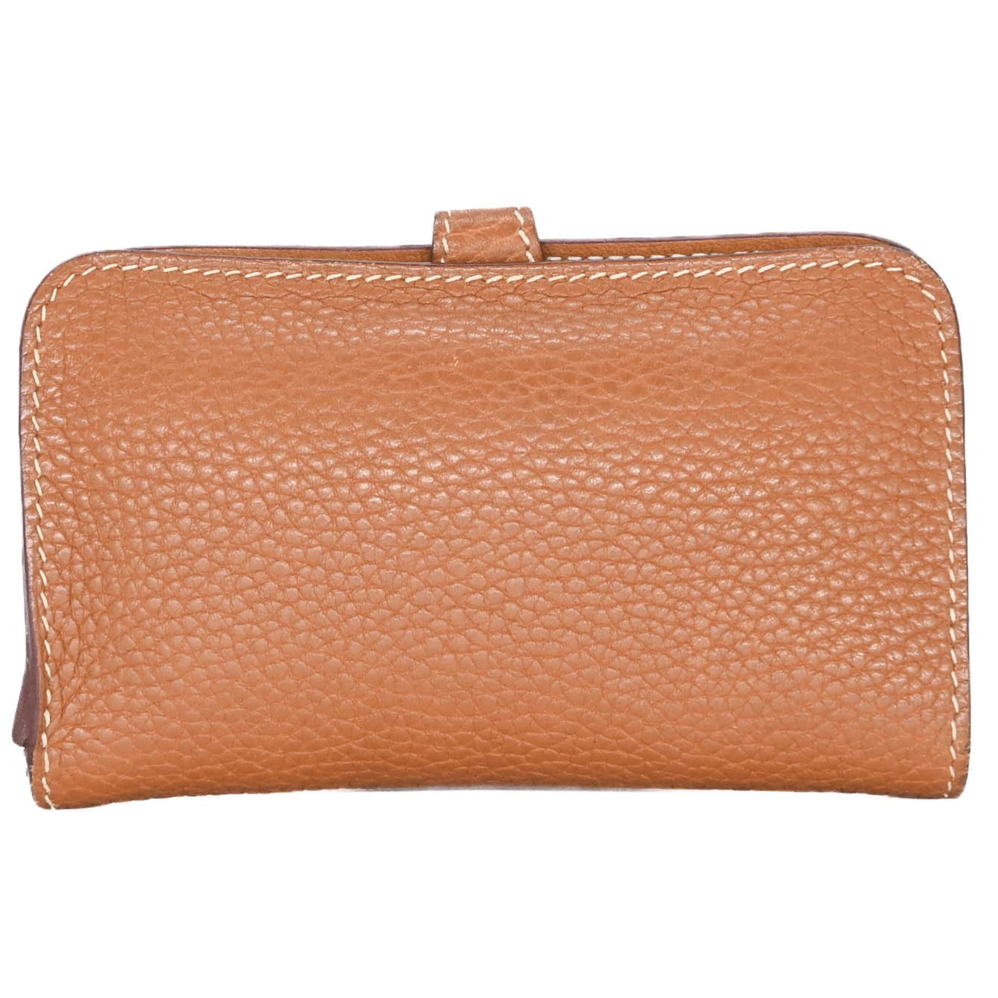 Hermes Gold Brown Togo Leather Coin Purse/Coin Case (Pre-Owned)