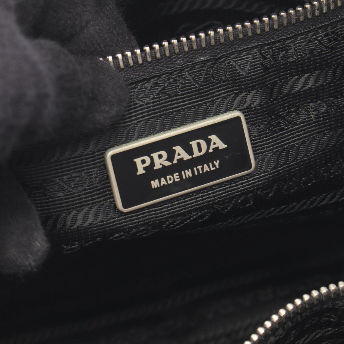 Prada Black Nylon Leather Handbag (Pre-Owned)
