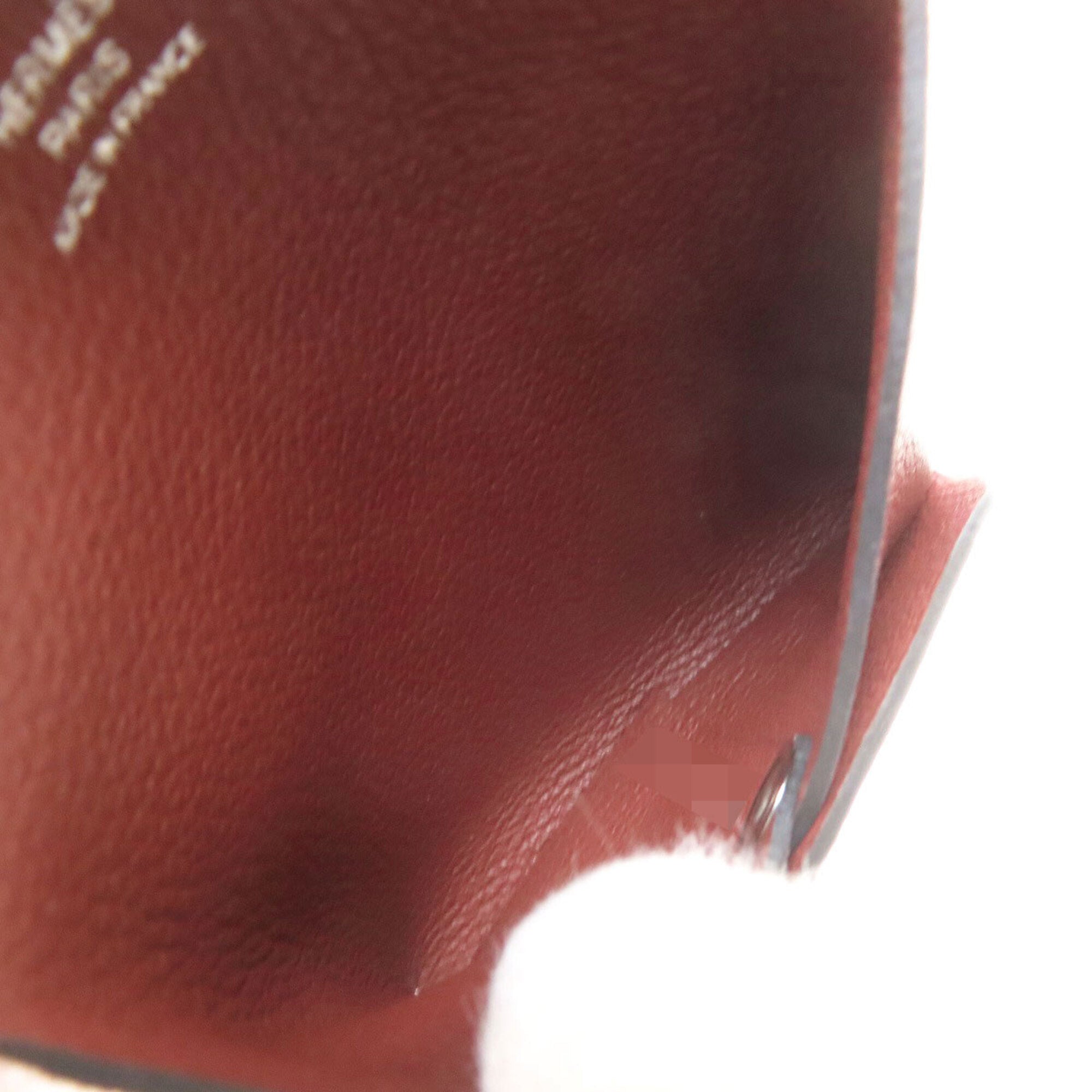 Hermes Bastia Red Color Coin Purse/Coin Case (Pre-Owned)