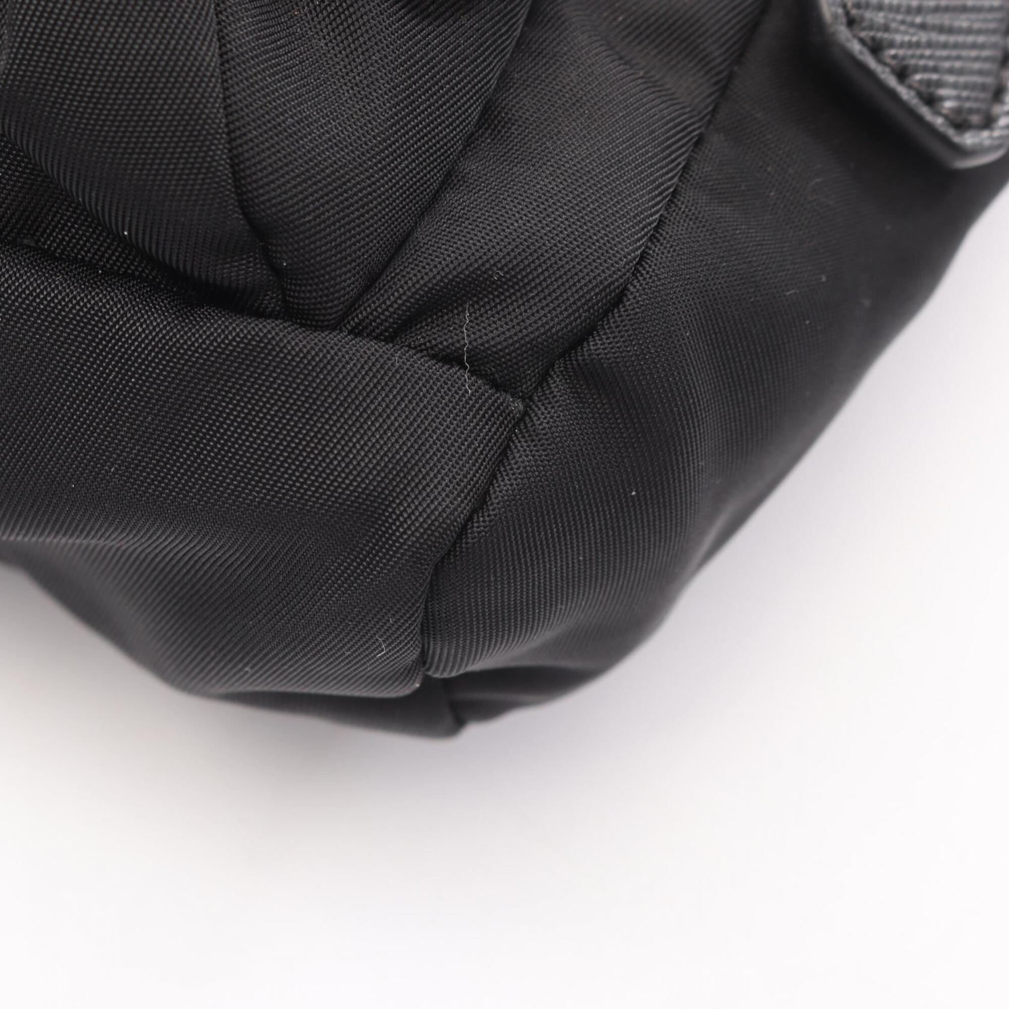 Prada Black Nylon Leather Backpack Handbag (Pre-Owned)