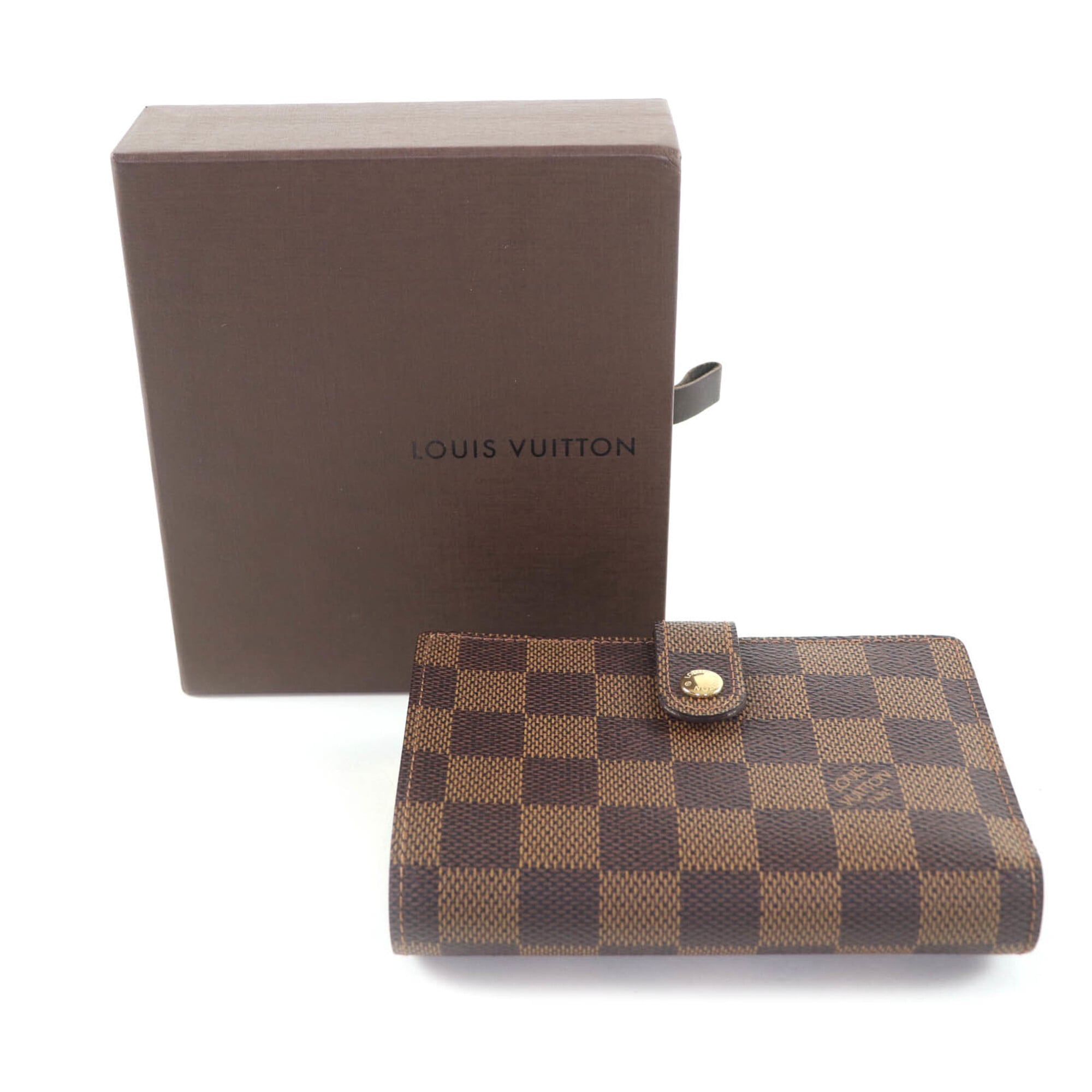 Louis Vuitton Brown Damier Canvas Leather Wallet (Bi-Fold) (Pre-Owned)