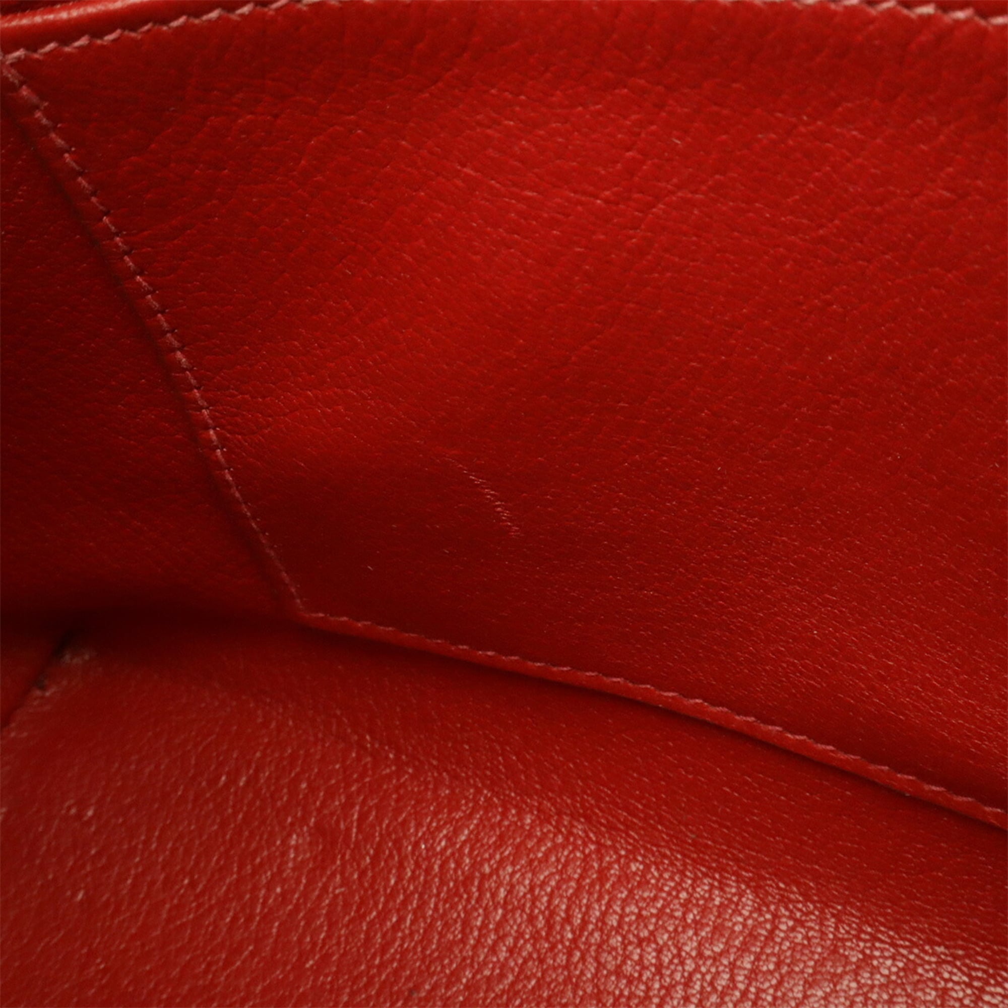 Hermes Rouge Vif White Togo Leather Shoulder Bag (Pre-Owned)