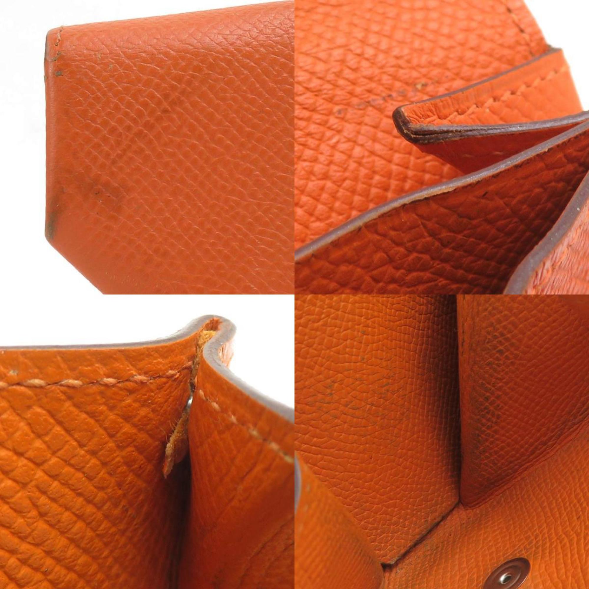 Hermes Orange Epsom Leather Coin Purse/Coin Case (Pre-Owned)