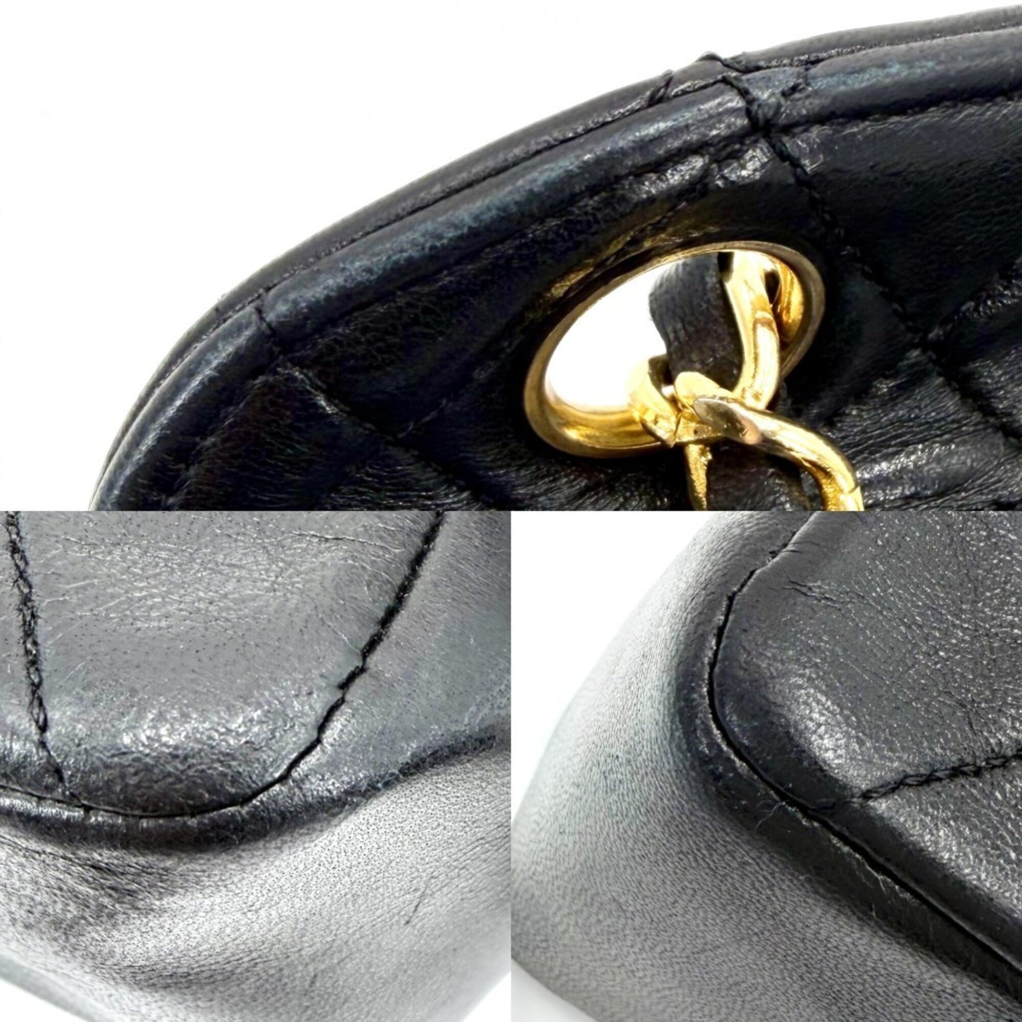 Chanel Matelasse Black Leather Shoulder Bag (Pre-Owned)