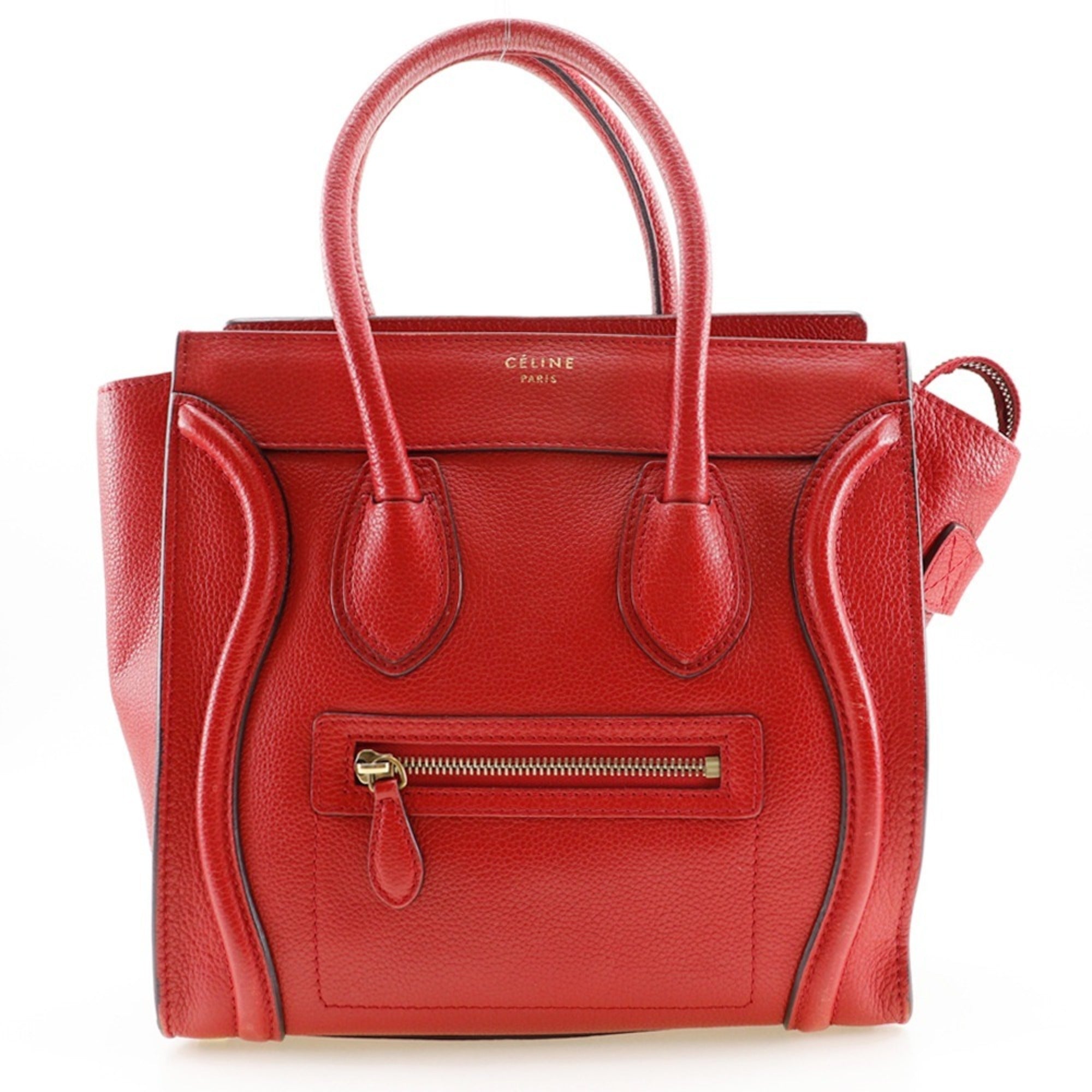 Celine Red Color Leather Handbag (Pre-Owned)