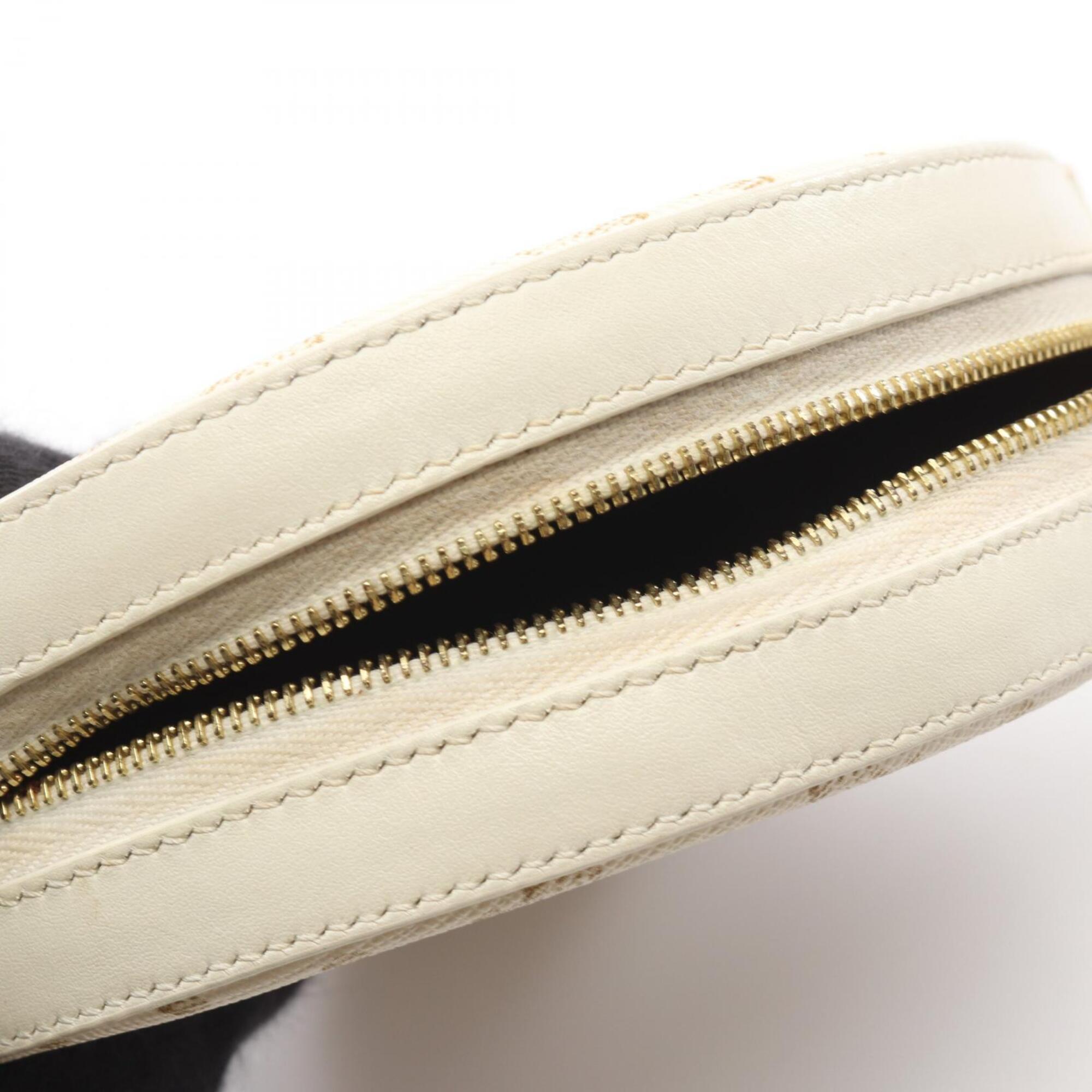 Celine White Coated Canvas Handbag Shoulder Bag (Pre-Owned)