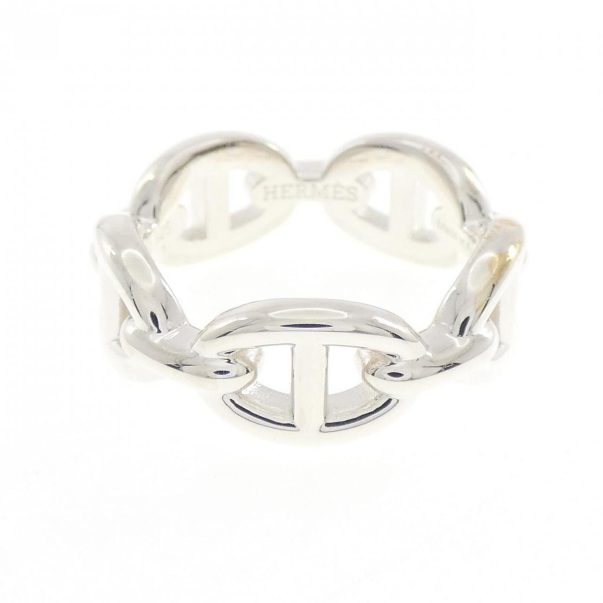 Hermes Silver 925 Band Ring (Pre-Owned)
