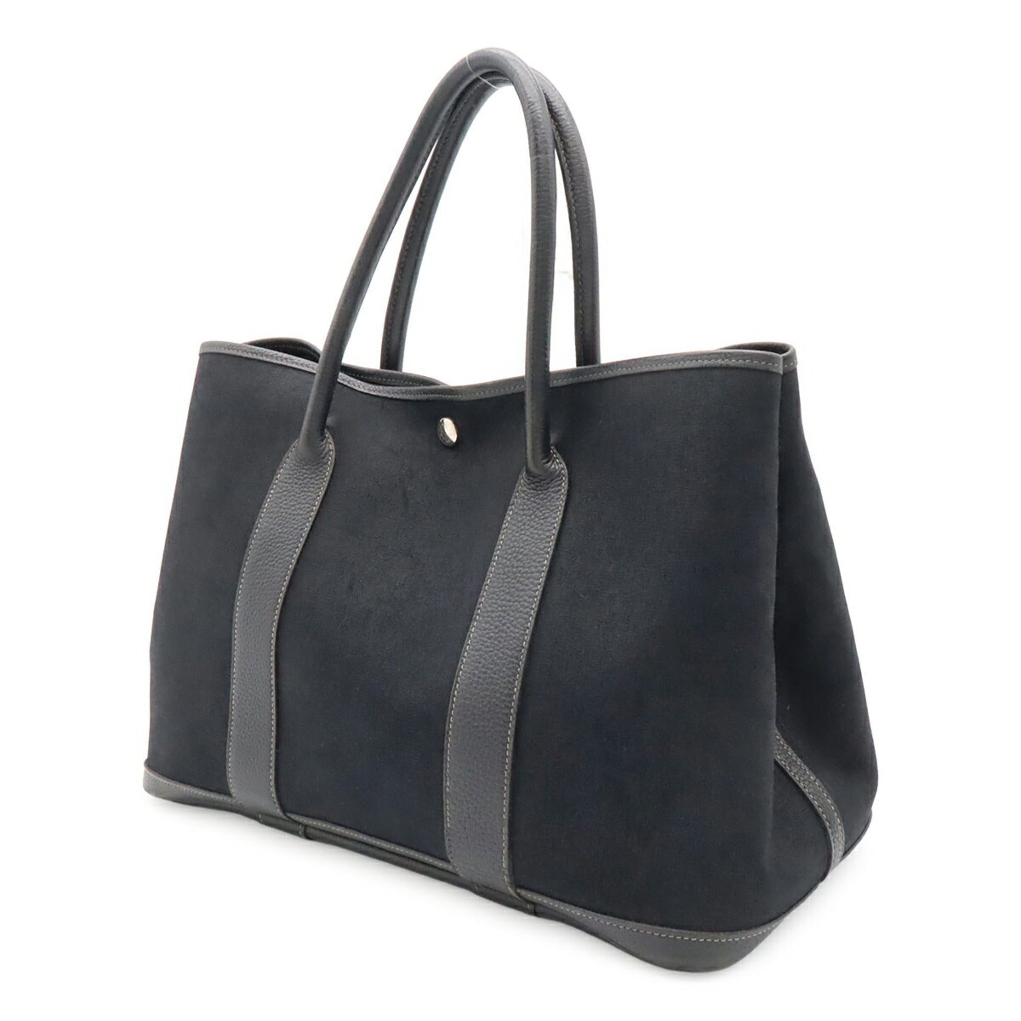 Hermes Black Toile Officier Handbag Shoulder Bag Tote Bag (Pre-Owned)