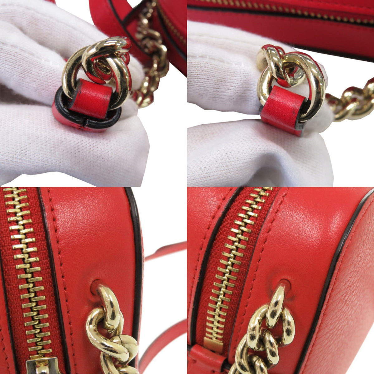 Christian Louboutin Red Color Leather Shoulder Bag (Pre-Owned)