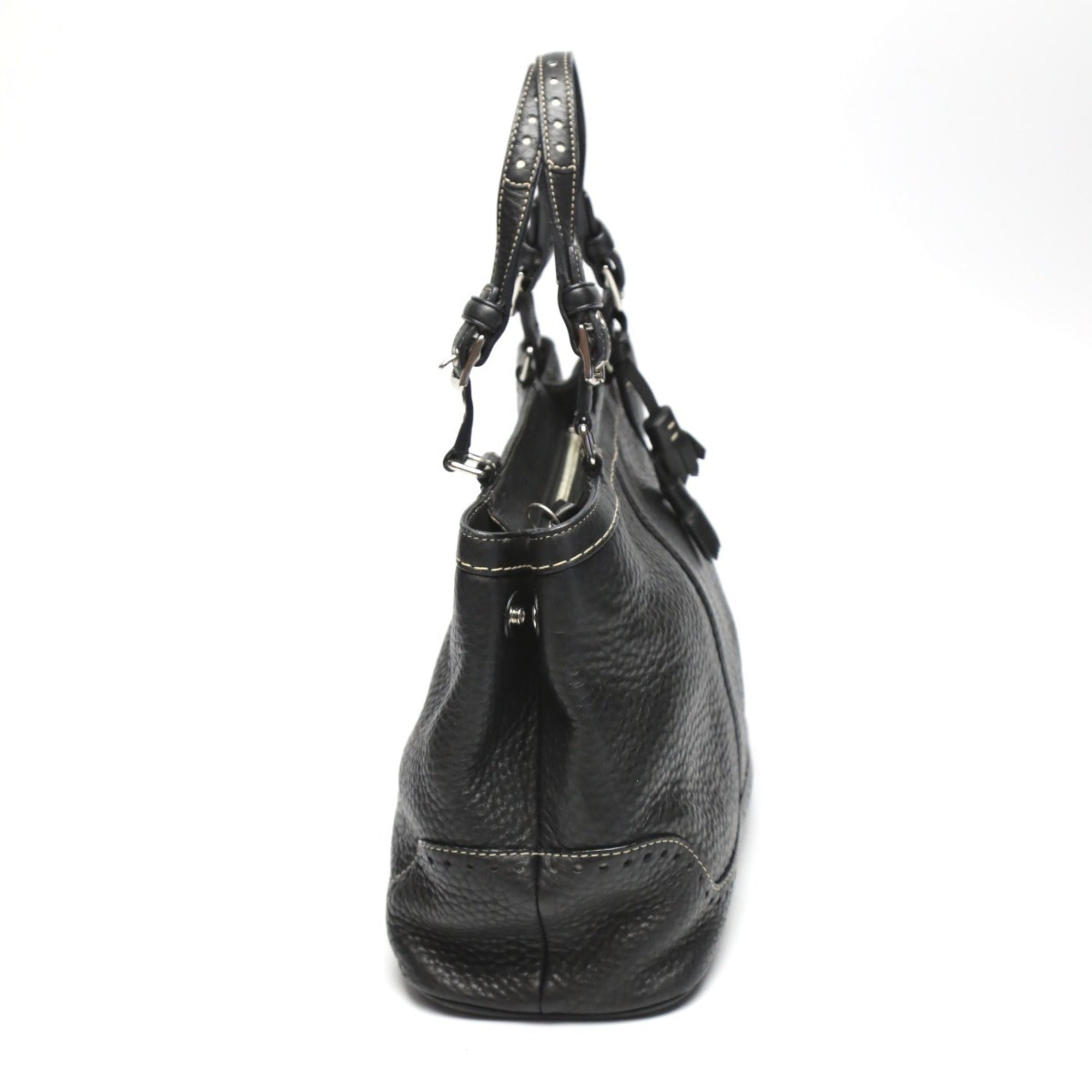 Coach Black Leather Handbag (Pre-Owned)