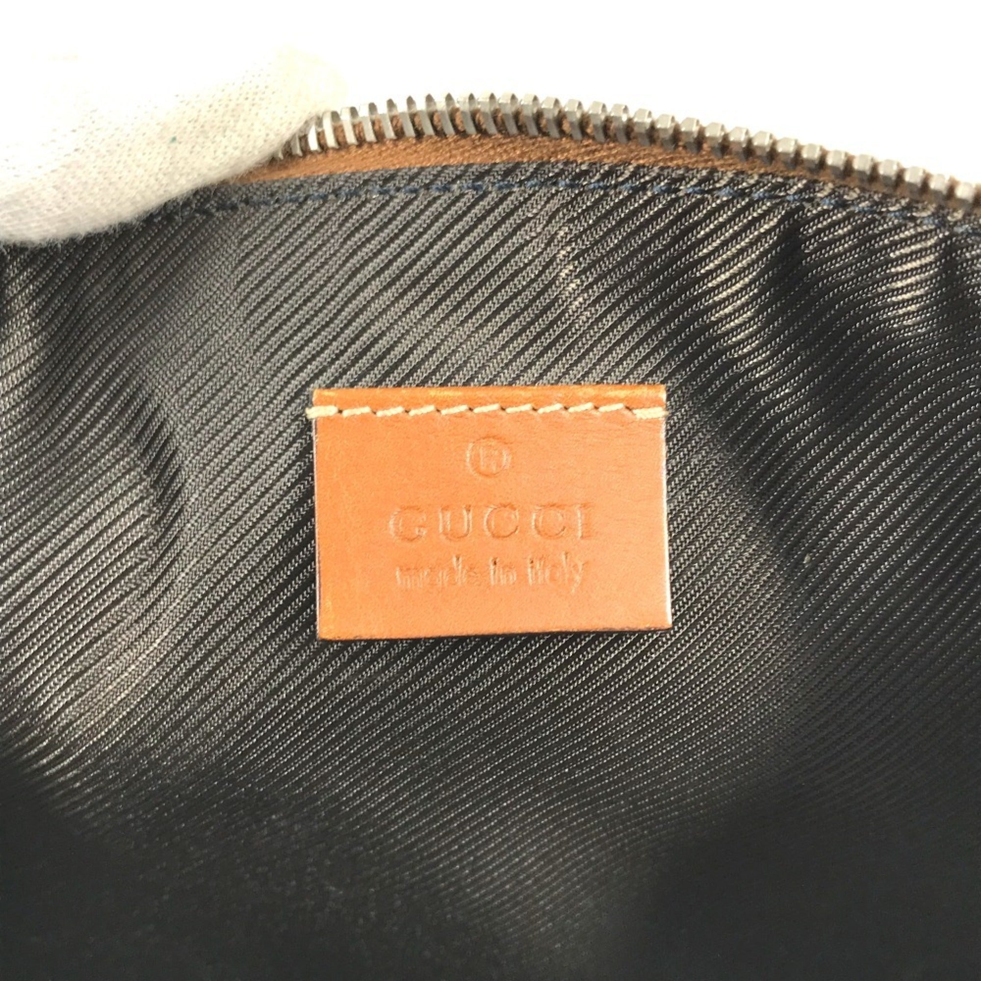 Gucci Navy Leather Nylon Clutch Bag (Pre-Owned)