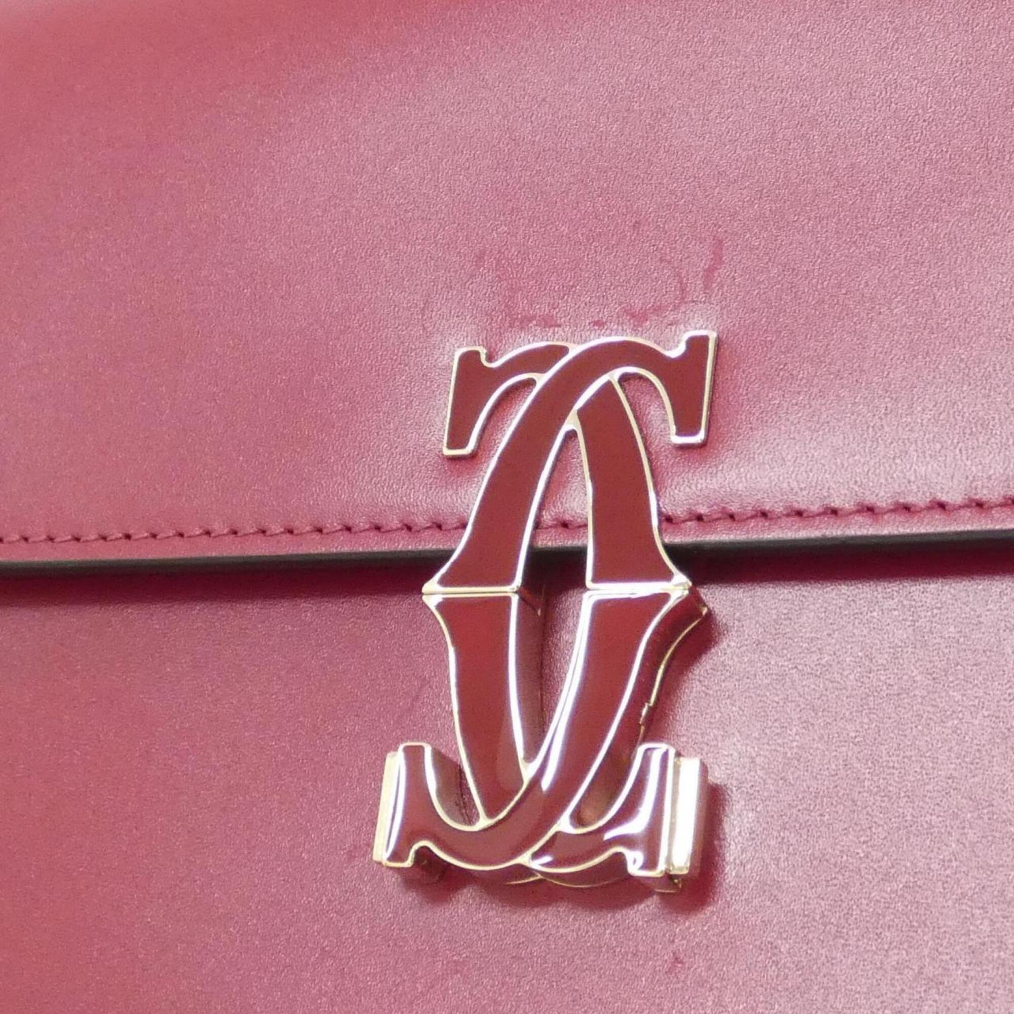 Cartier Bordeaux Leather Shoulder Bag (Pre-Owned)