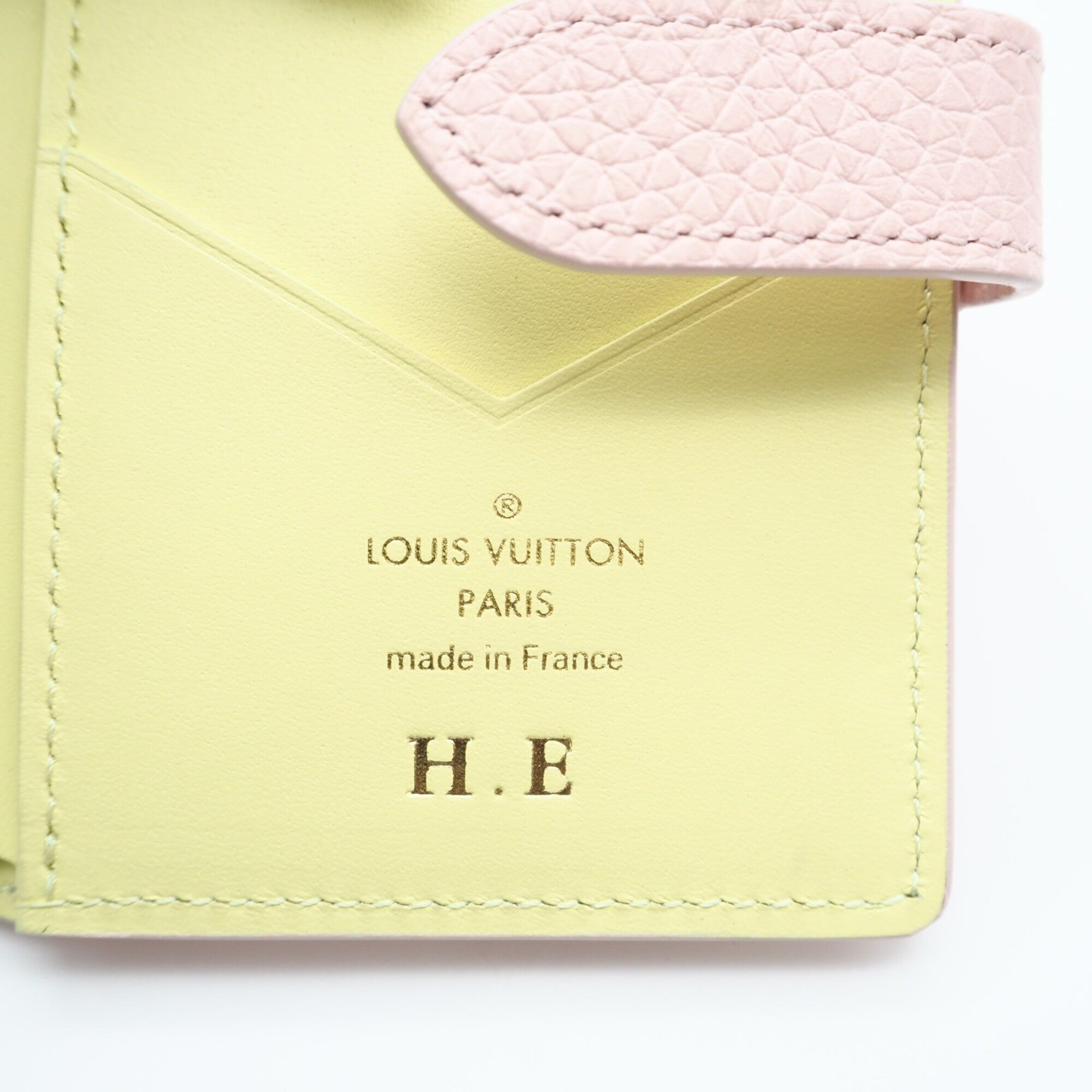 Louis Vuitton Taurillon Pink Yellow Leather Wallet (Bi-Fold) (Pre-Owned)