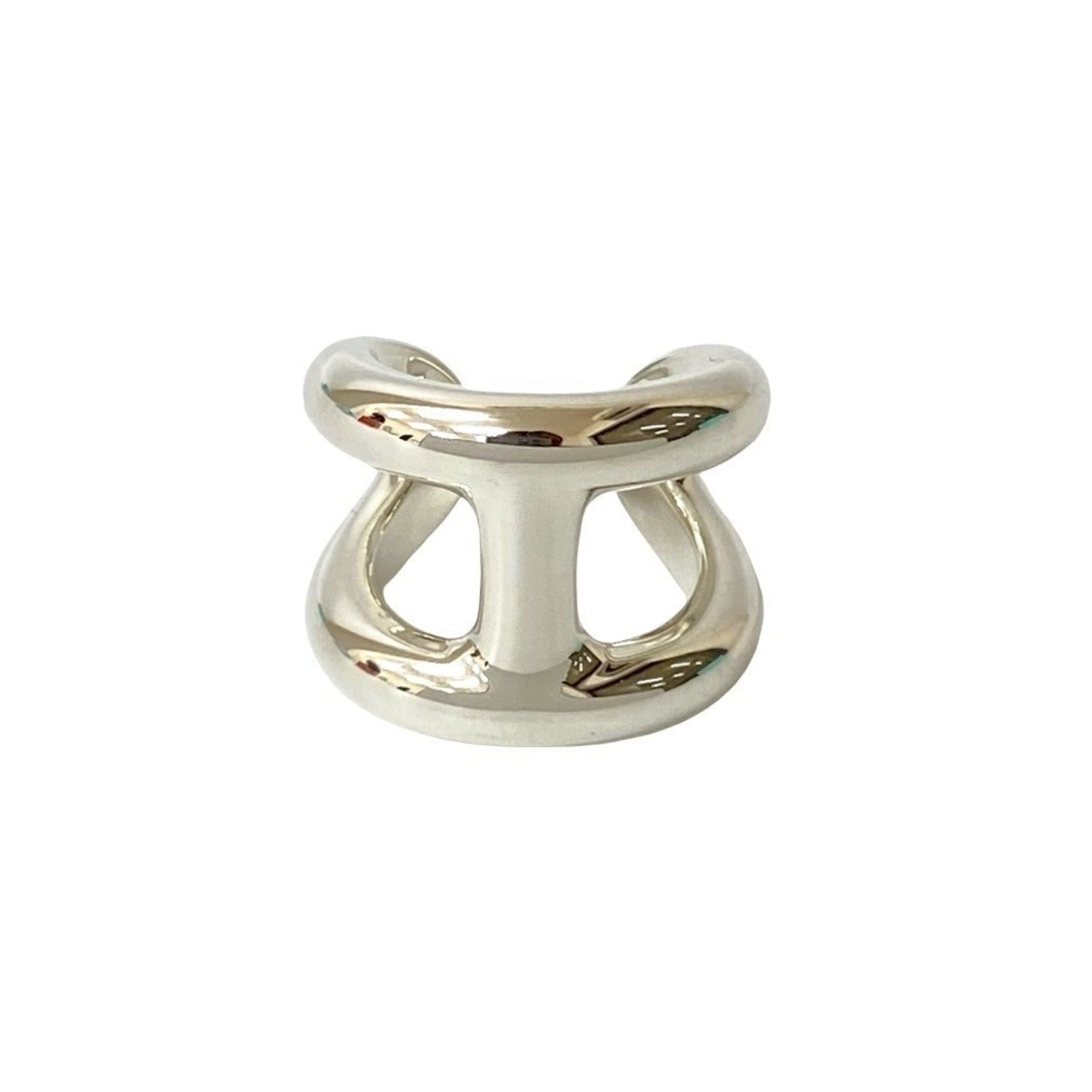 Hermes Silver Silver 925 Band Ring (Pre-Owned)