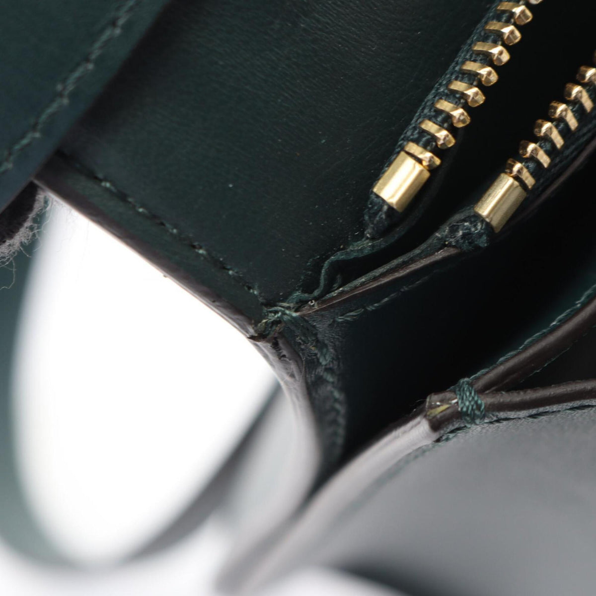 Celine Green Leather Handbag Shoulder Bag (Pre-Owned)