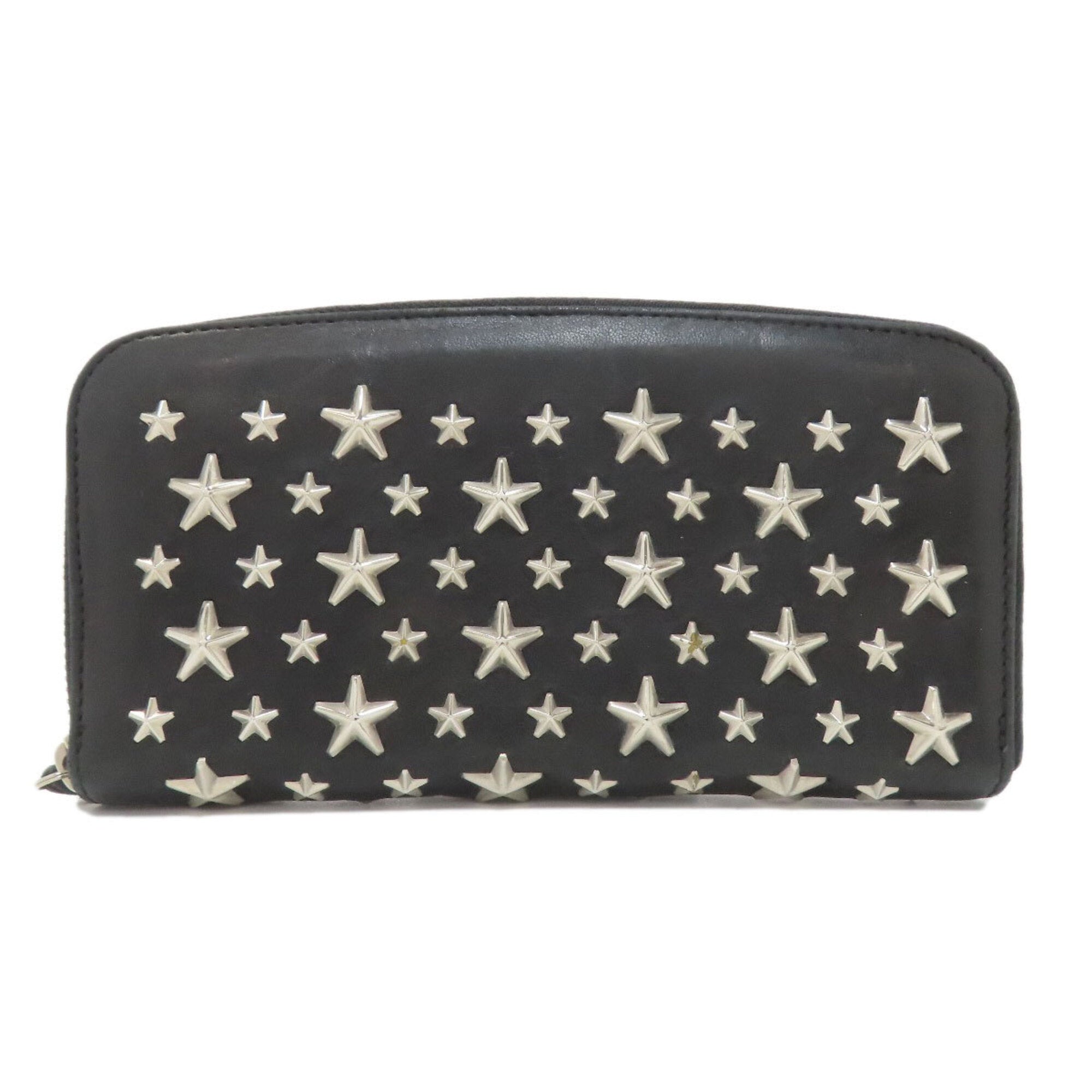 Jimmy Choo Black Leather Long Wallet (Bi-Fold) (Pre-Owned)