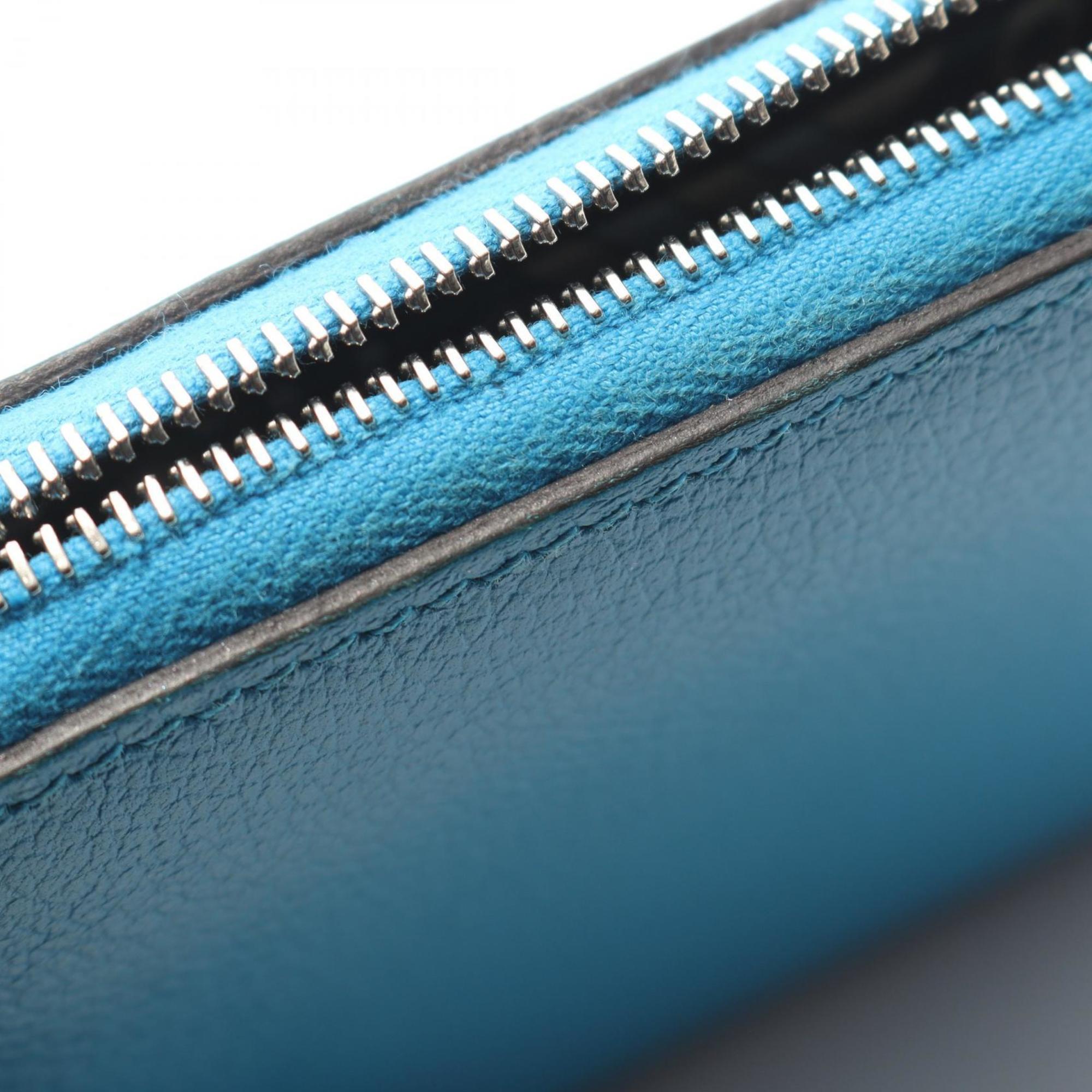 Hermes Blue Leather Wallet (Bi-Fold) (Pre-Owned)