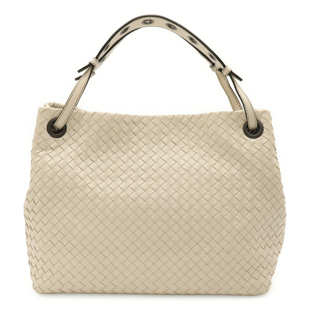 Bottega Veneta Ivory Intrecciato Shoulder Bag Tote Bag (Pre-Owned)